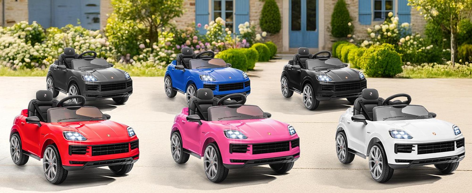 FCH Kinder Elektroauto 12V Kinderauto Elektrisch 2,4G-Fernbedienung, Porsche Cayenne Elektrofahrzeuge mit MP3, Musik, Hupe, LED-Leuchten (Rosa)