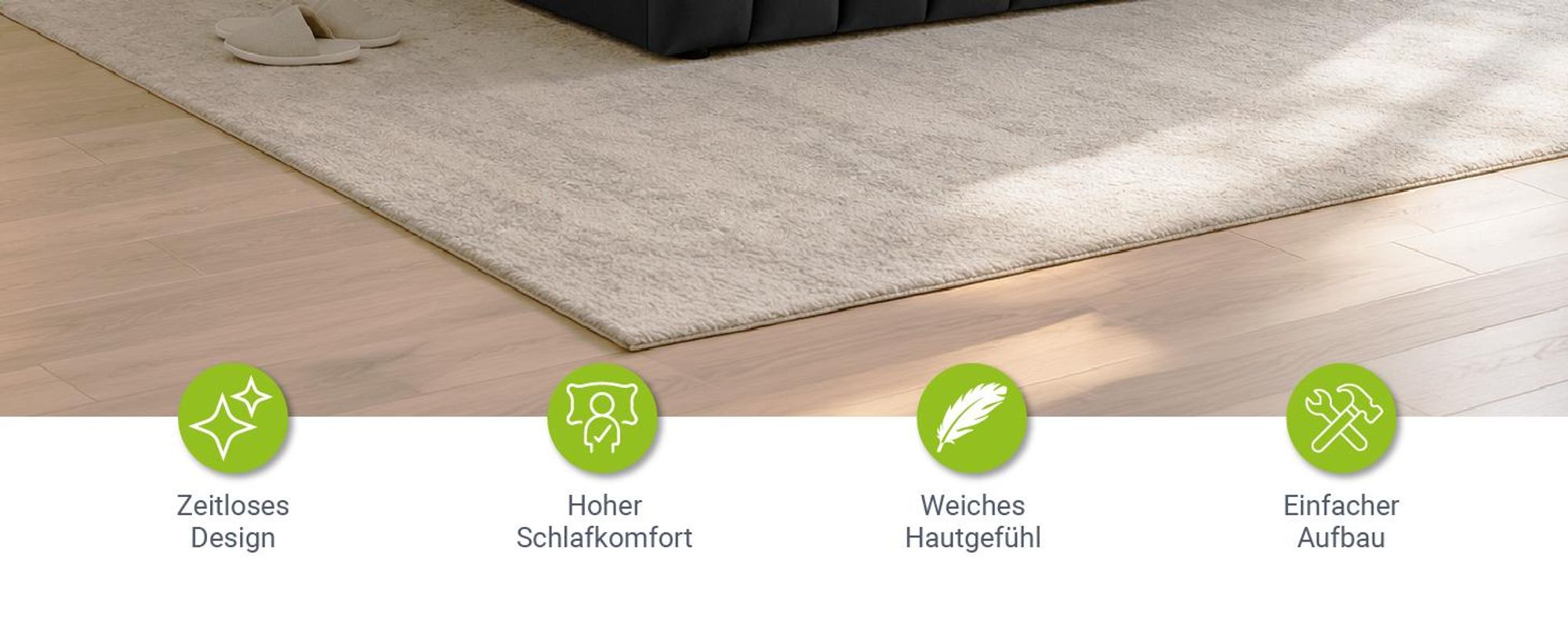 Juskys Boxspringbett Leona Samt 180x200 cm in Schwarz – mit LEDs, Topper & Federkern-Matratzen