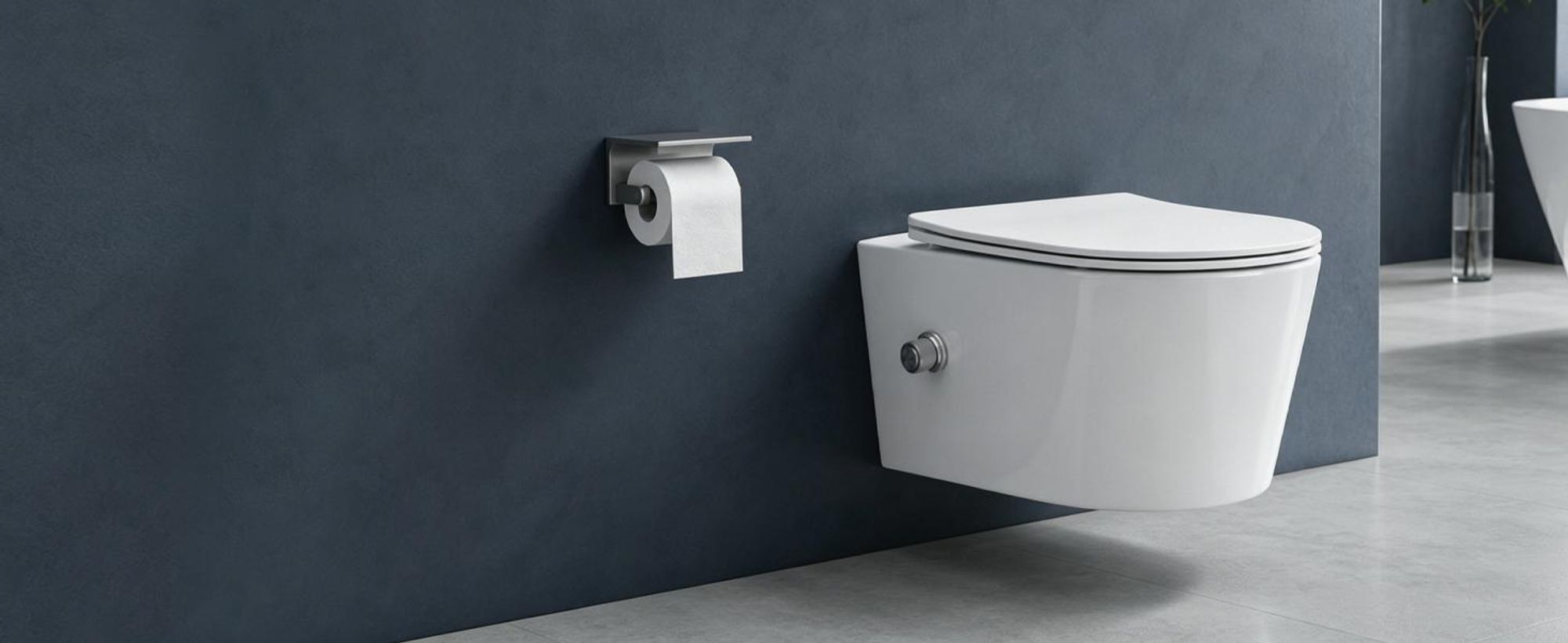 doporro Hänge-WC mit Bidet Funktion Weiß Wand-WC Toilette mit Soft-Close Spülrandloses aus Keramik Hänge-Toilette Aachen601