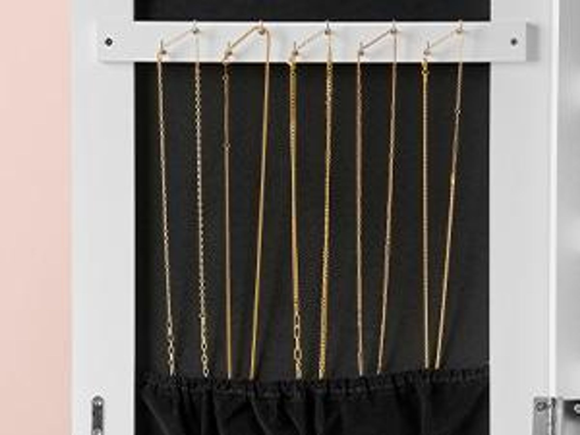 SONGMICS Schmuckschrank 140 cm hoch, Schmuckorganizer mit beleuchtetem Innenspiegel, Spiegelschrank wand- oder türmontiert, abschließbar