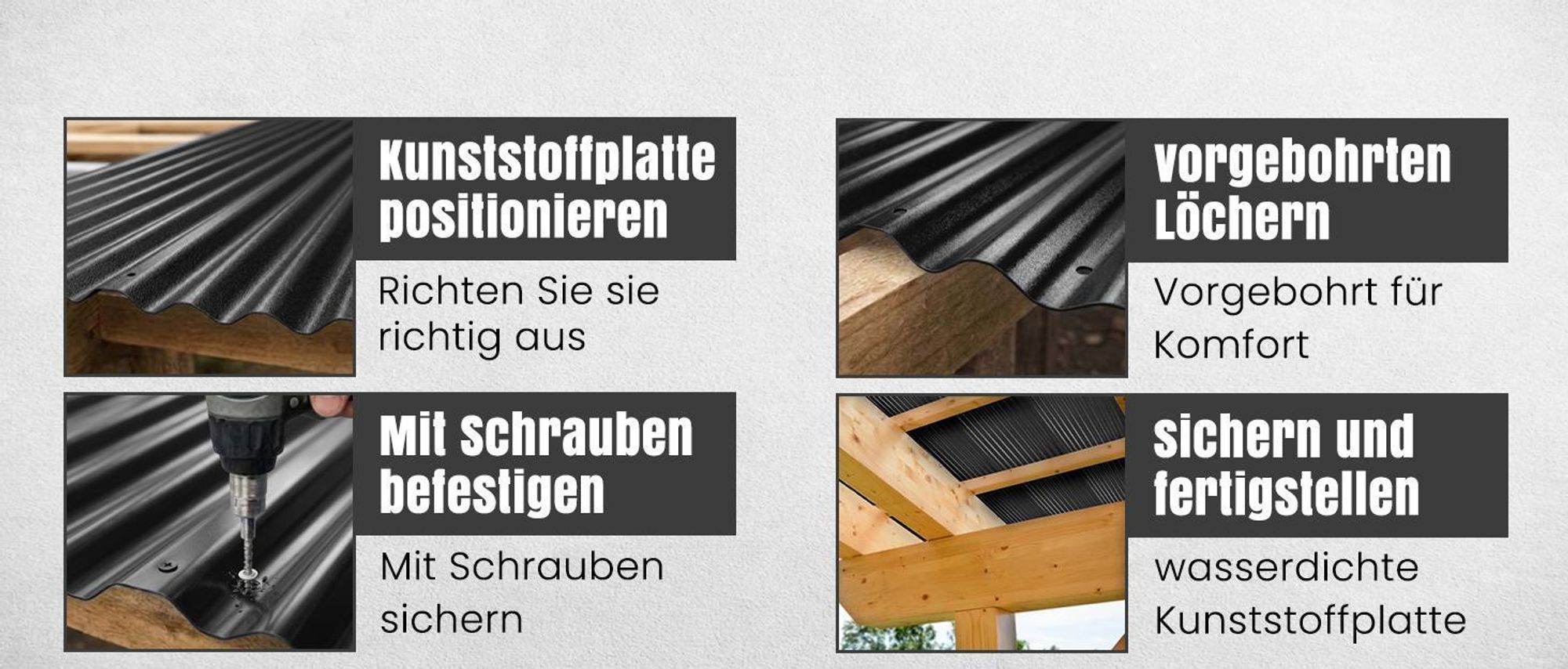 LP Projekt 1-teiliges wellplatte  90 x 117 cm - leicht & robust kunstoff wellplatten | Carport, Garten & Terrasse wetterfeste platten für außen