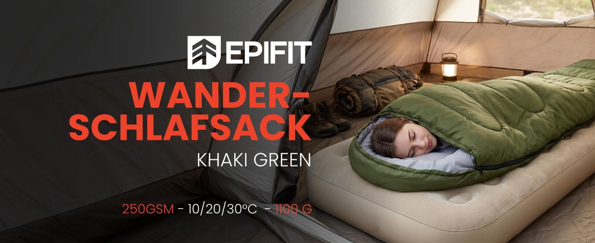 Schlafsack Mumienschalfsack für Outdoor Camping Leicht Mumie mit Kapuze