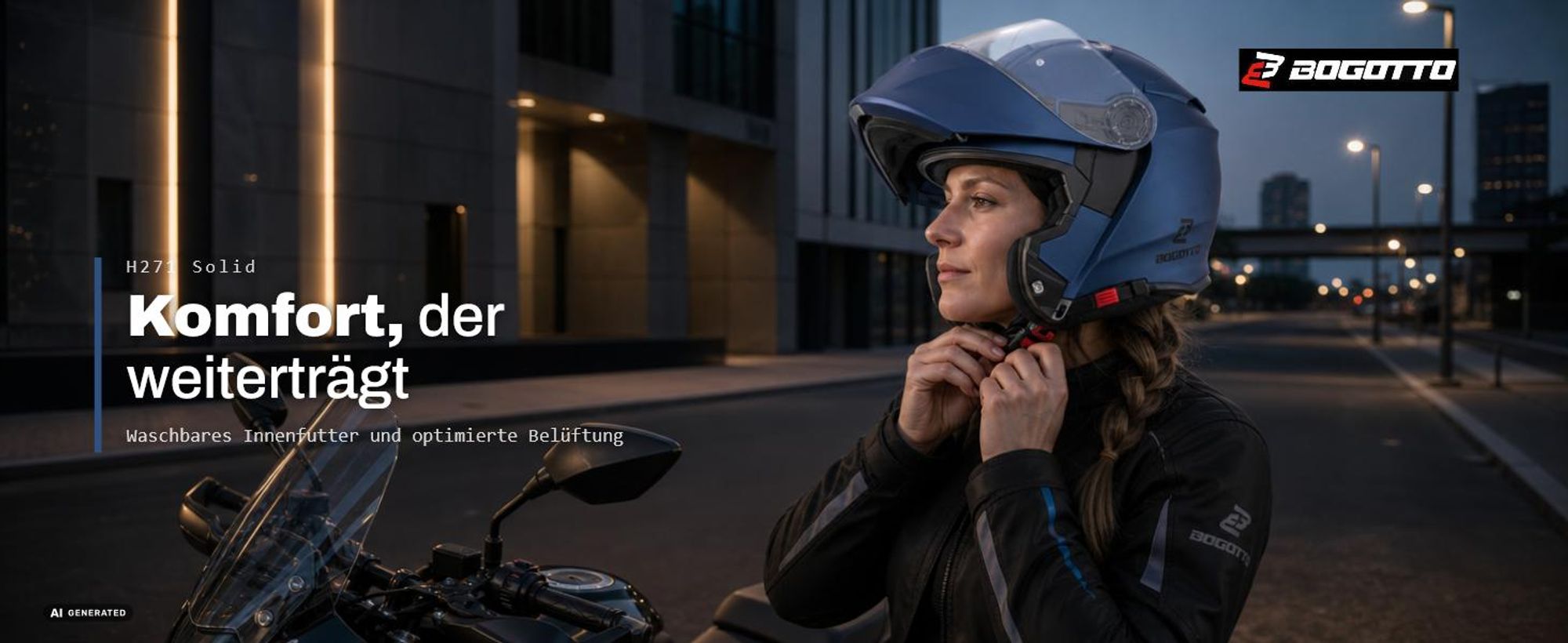 Bogotto H271 Klapphelm, blau matt, M (57/58)