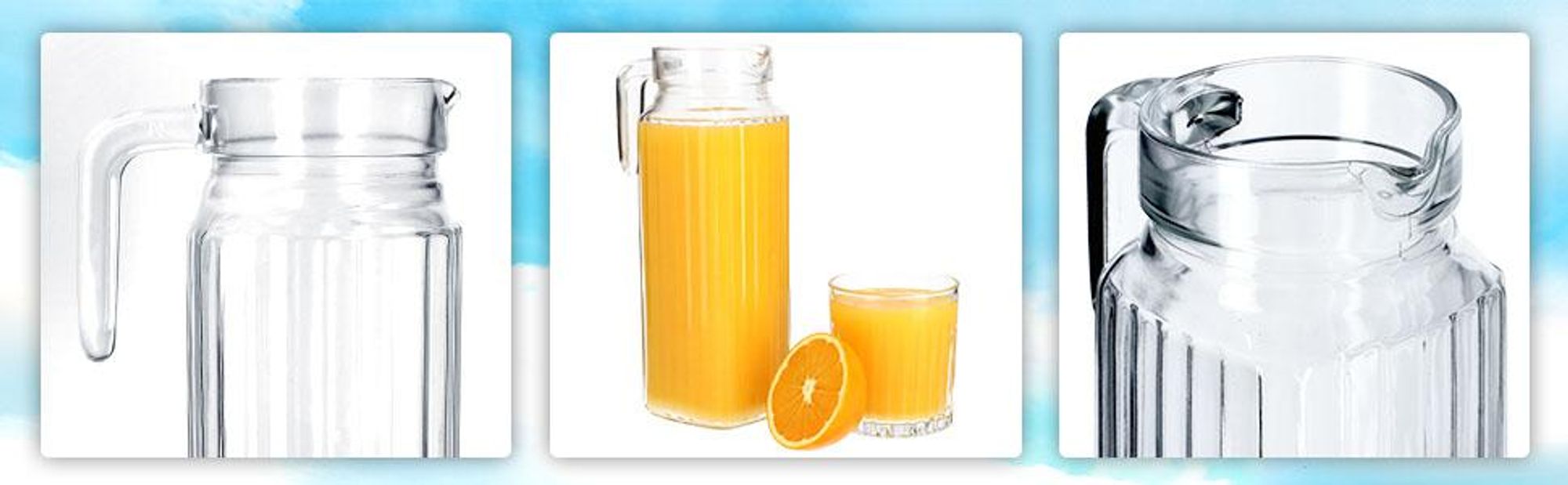 KADAX pichet, pot en verre, pot à eau avec bec verseur et poignée maniable, transparent, 1.1L, 1 pièce