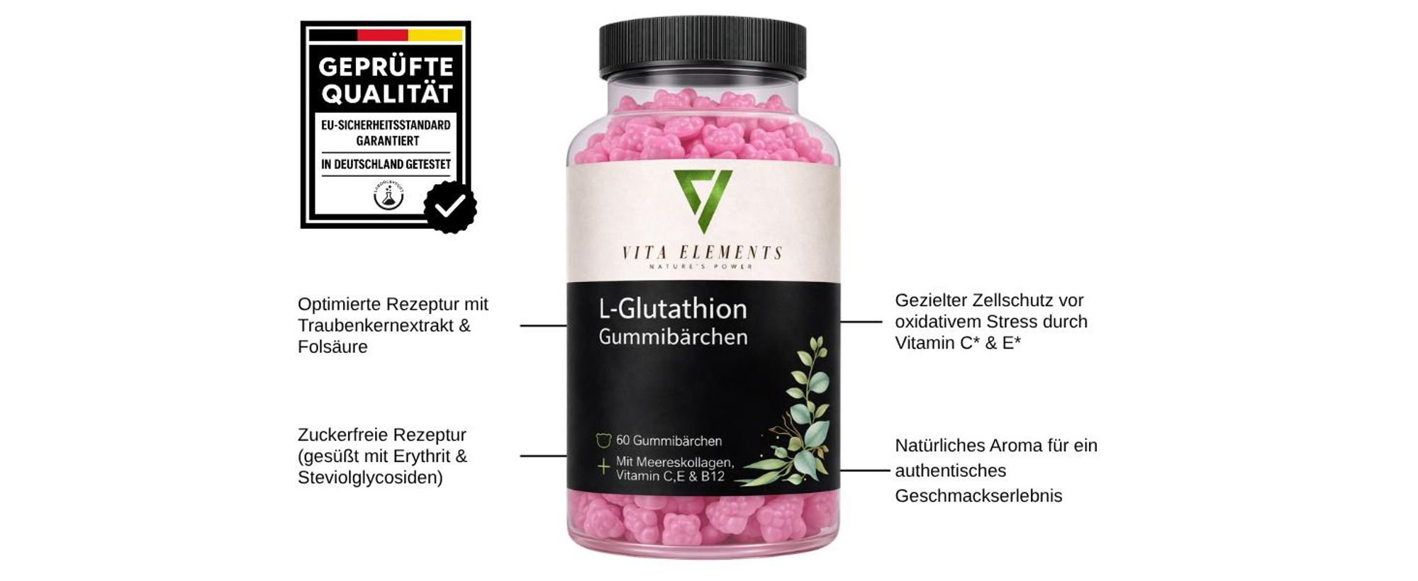 Vita Elements Glutathion Gummibaerchen Produktdose