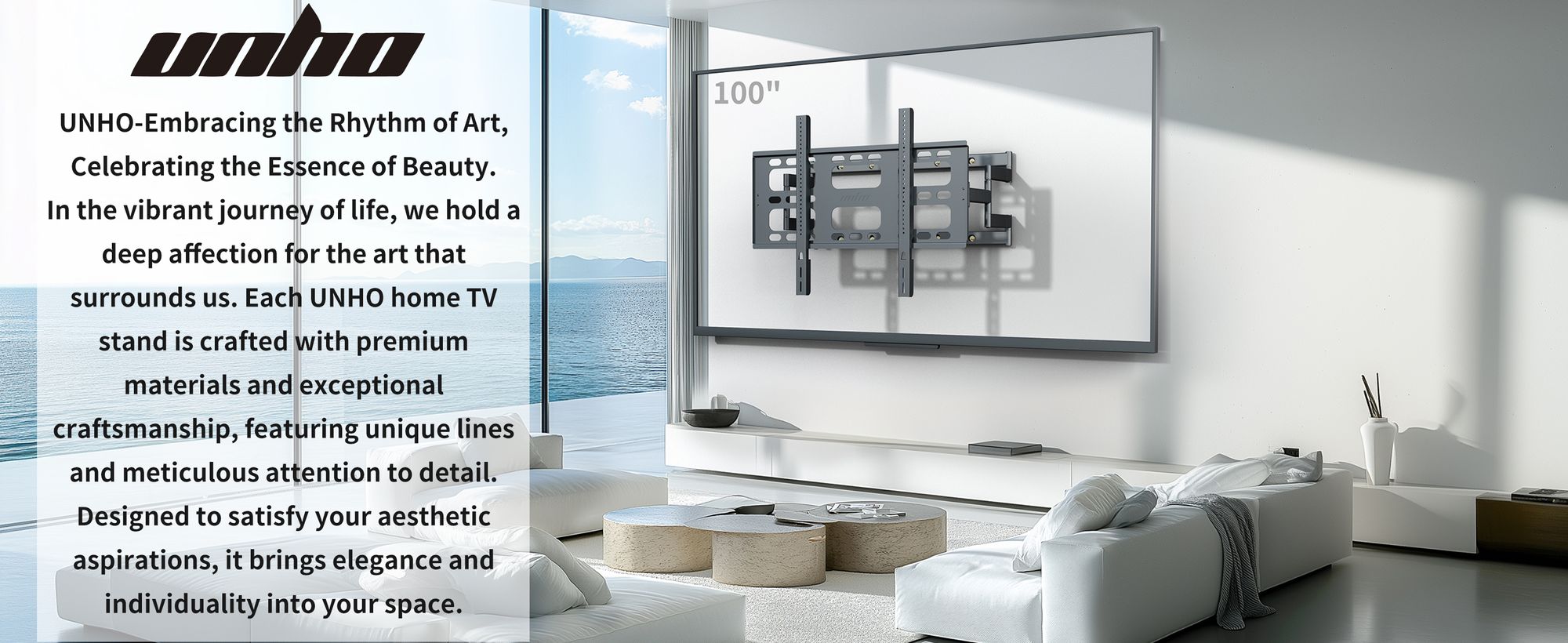 WISFOR Extra Stabil TV Wandhalterung Schwenkbar Ausziehbar für 55" - 100" Zoll Fernseher bis zu 120kg, Max VESA 800 x 600mm, vormontierte TV Halterung