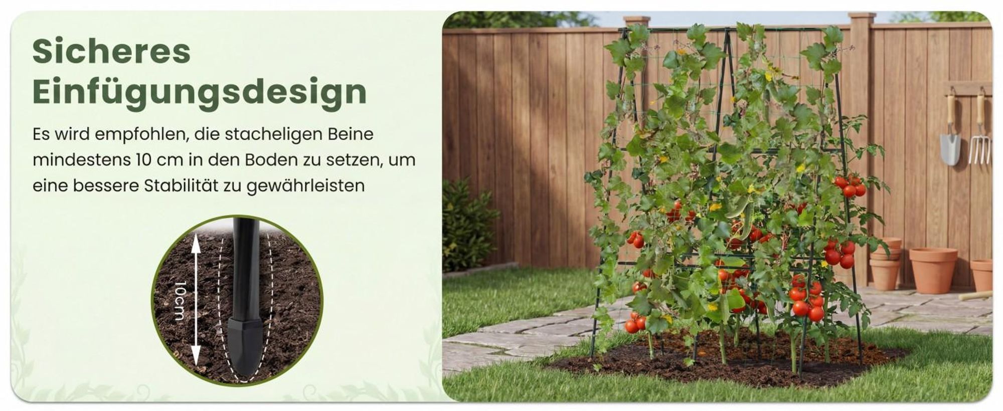 COSTWAY Gurke Rankhilfe Set, A-förmig, Pflanzenhalter mit Gartennetz & Pflanzenclips, Rankgitter Metall, Pflanzenstütze 130x105x151cm, Schwarz