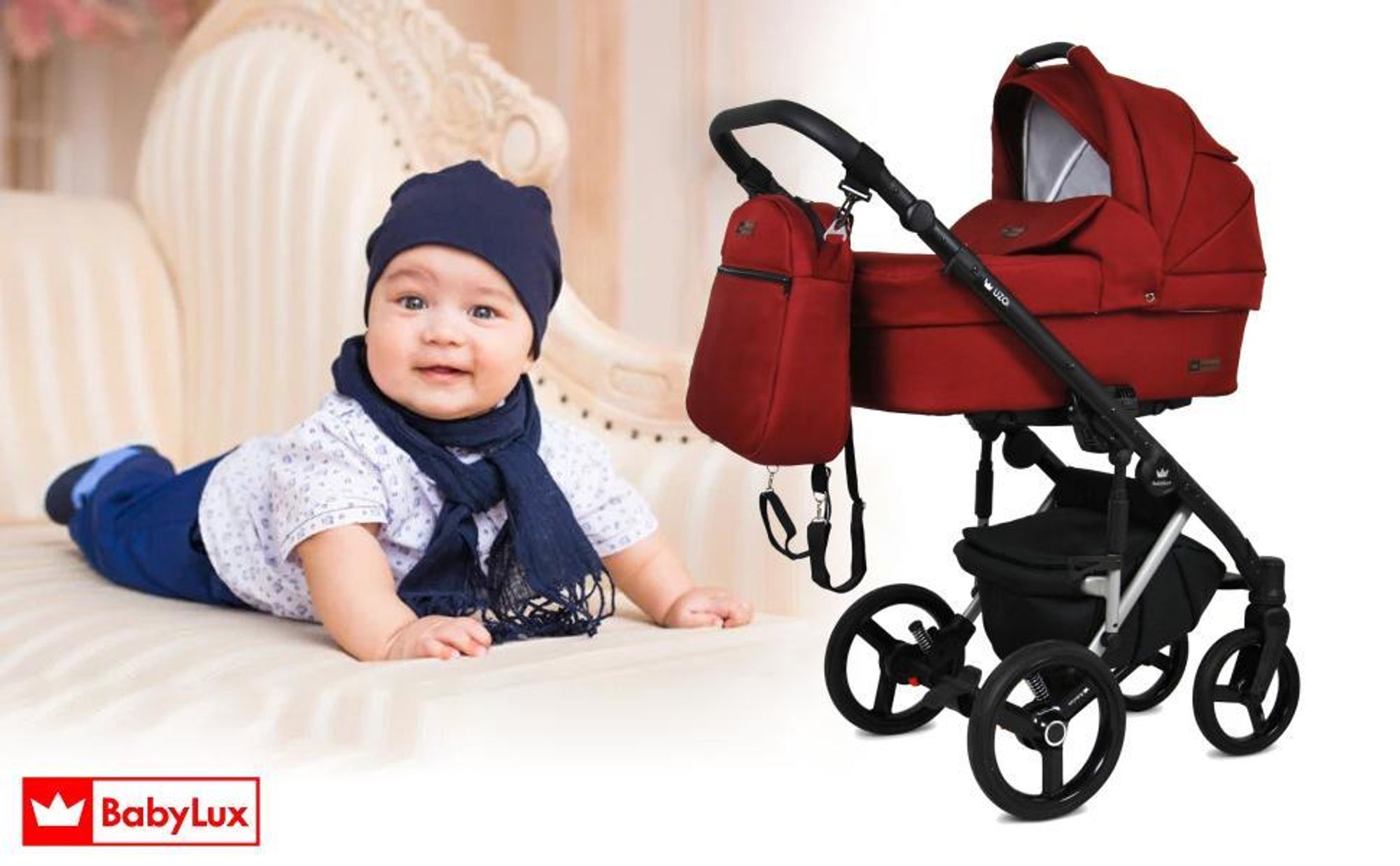 BabyLux® UZO | Kocárek 3v1 Set | Chili | Kocárek Kombi | Kocárek set | Buggy + Babywa