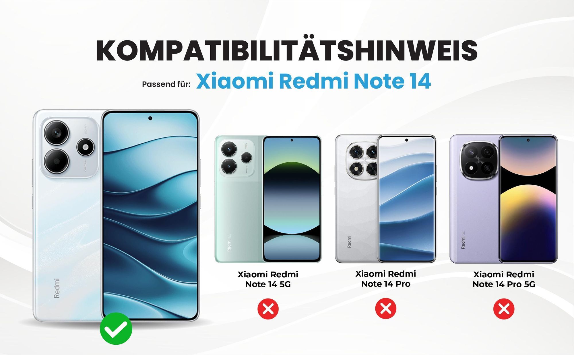 Kompatibilitätshinweise Hülle für Xiaomi Redmi Note 14