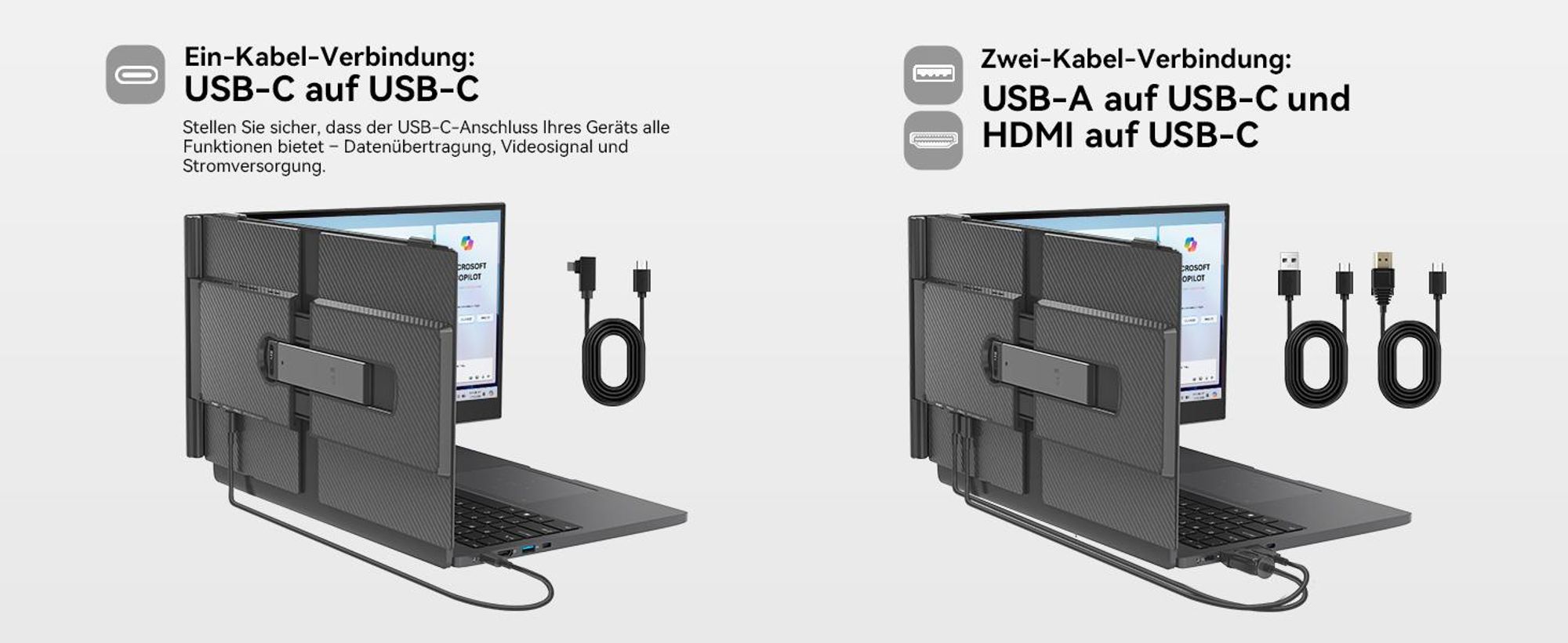Blackview SCM8 15.6" Tragbarer Einzelner Monitor, 1920×1200 ultradünn Computerbildschirm(für 13-17,3" Laptops), 180° horizontal drehbar