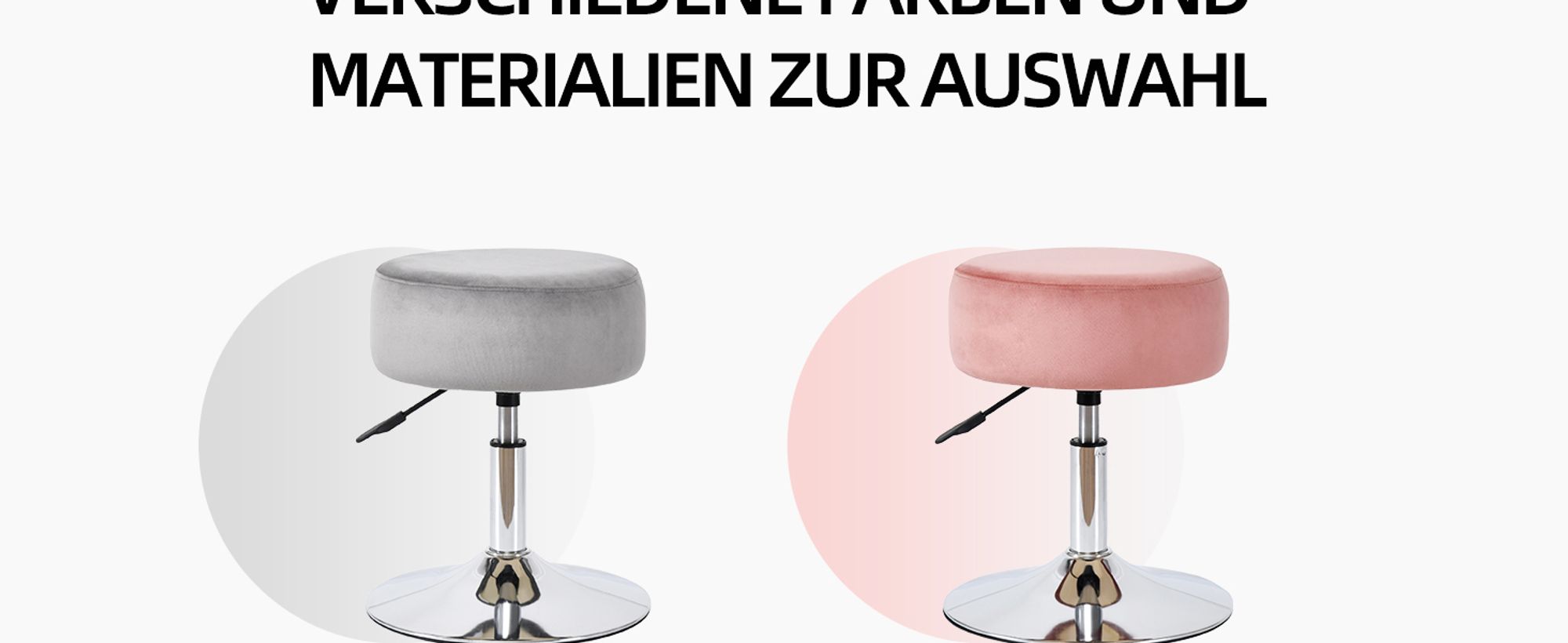 Duhome Drehhocker Schminkhocker Sitzhocker mit Polsterung Höhenverstellbar Drehbar aus Kunstleder, Weiß