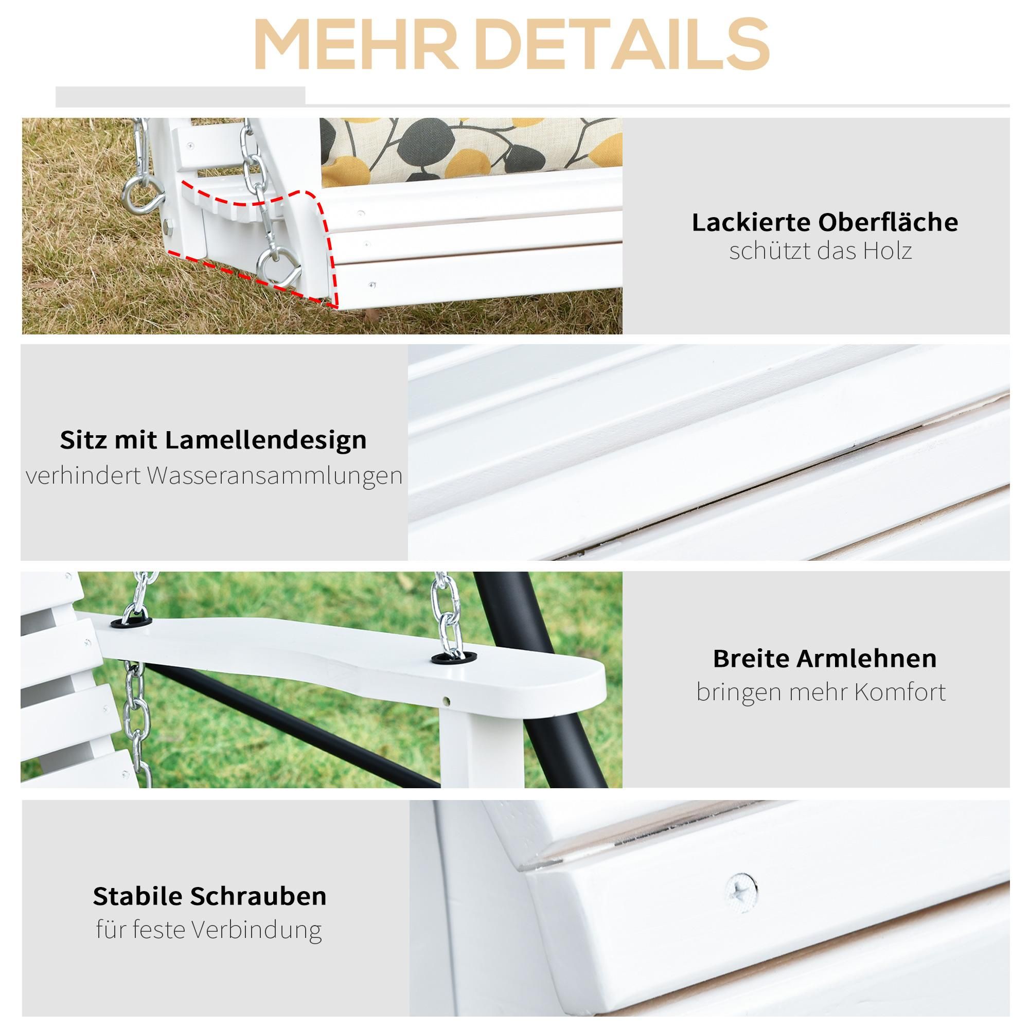 Schaukelbank weiß klappbar