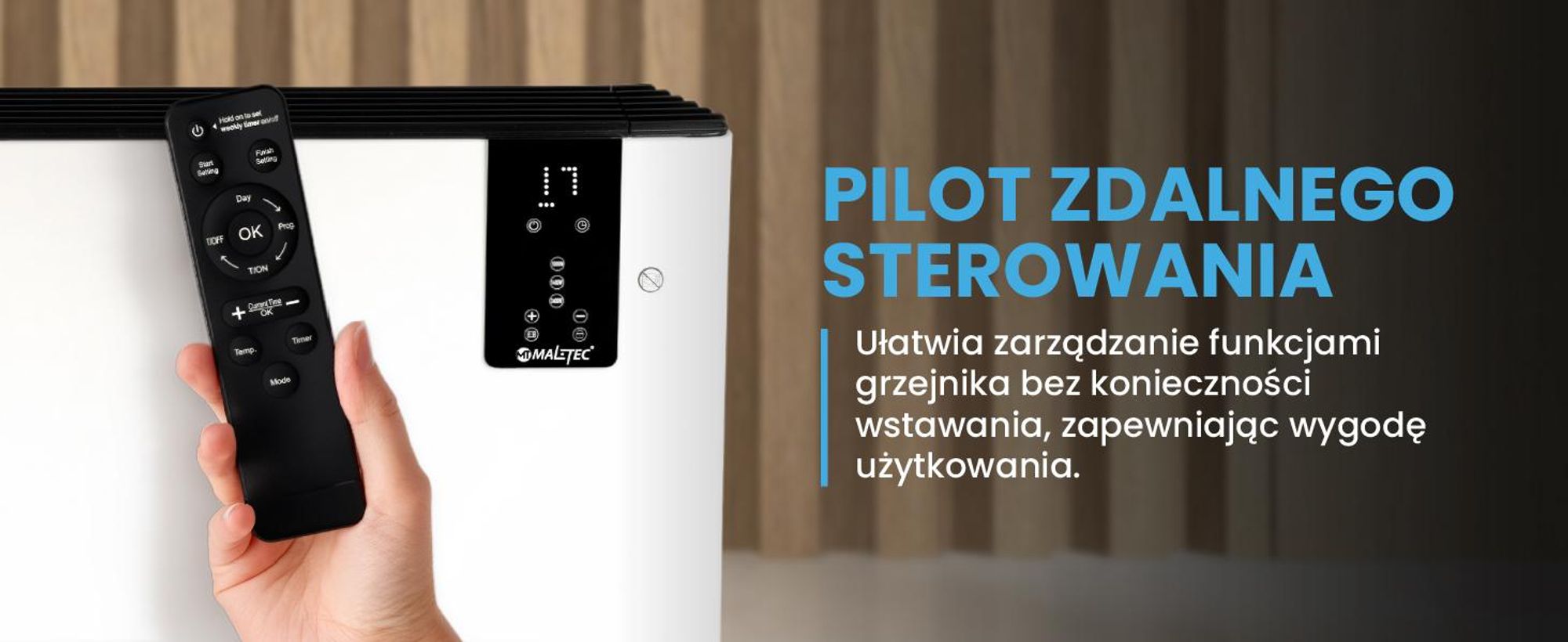 Elektryczny grzejniko konwektorowy z tygodniowym programem i zdalnym sterowaniem