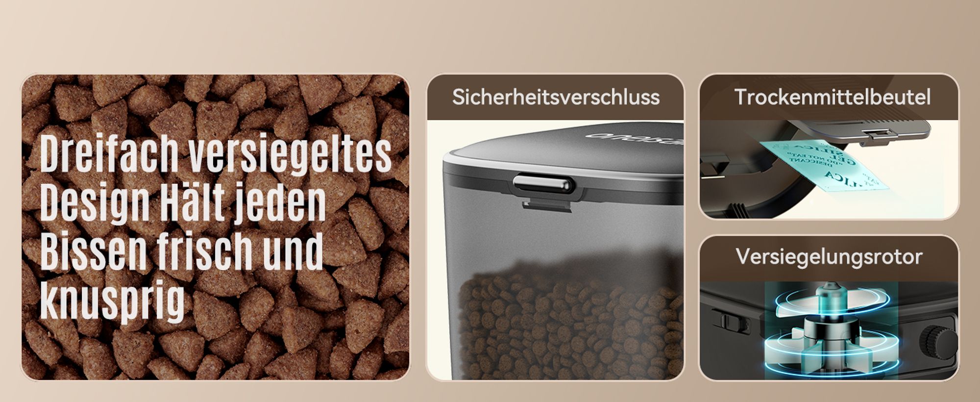 Oneisall PFD001 Pro intelligenter Lebensmittelspender (schwarz)