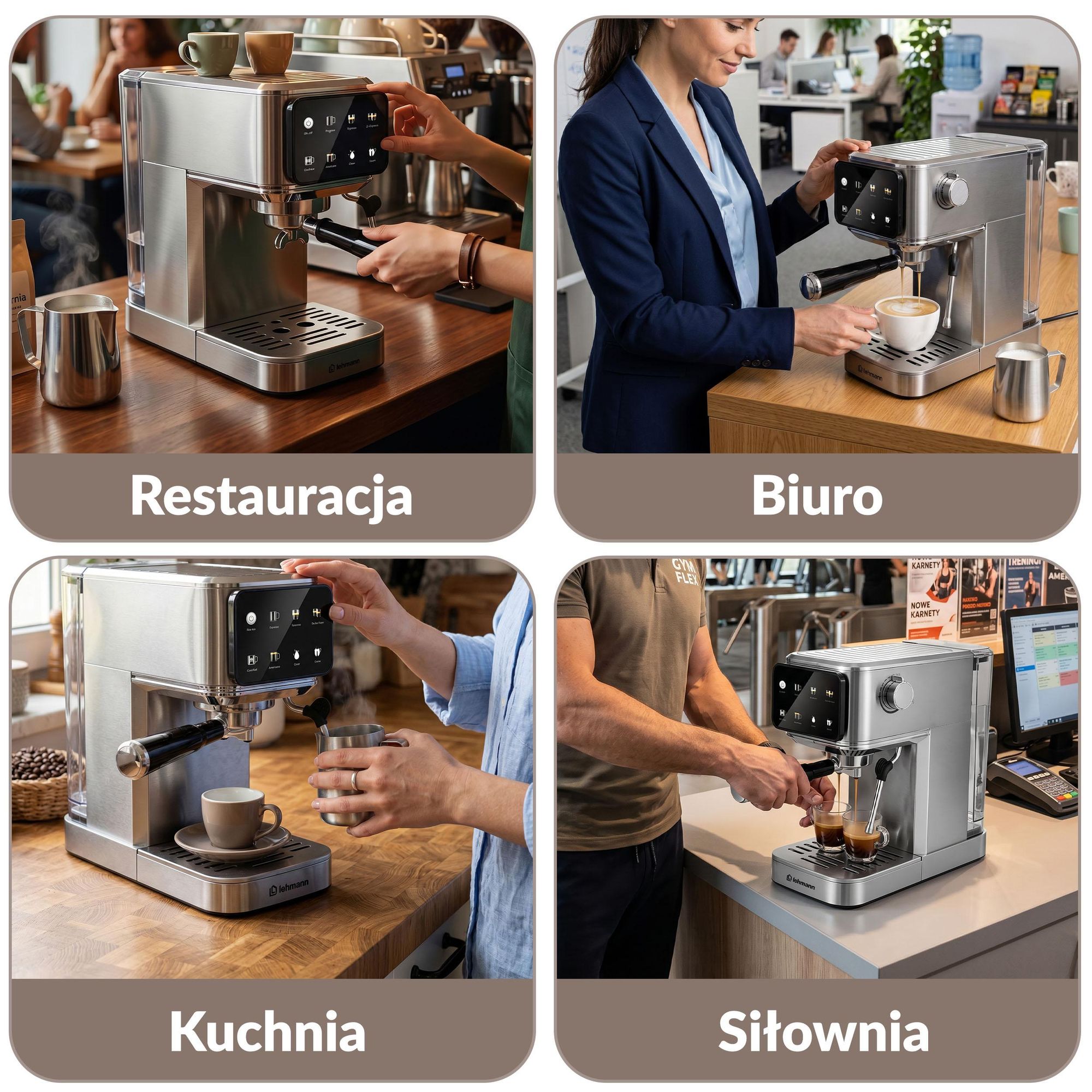 Ekspres do kawy ciśnieniowy kolbowy LEHMANN BELLAGIO LHOCM-1320 na kapsułki Nespresso ze spieniaczem
