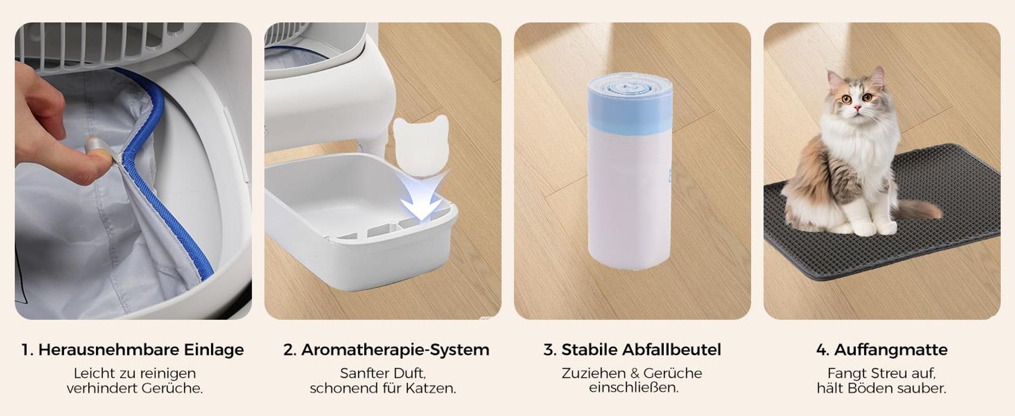 Katzentoilette Oben offene Automatische Katzenklo selbstreinigend Katzentoilette XXL Große Fassungsvermögen,App-Steuerung,für mehrere katzen