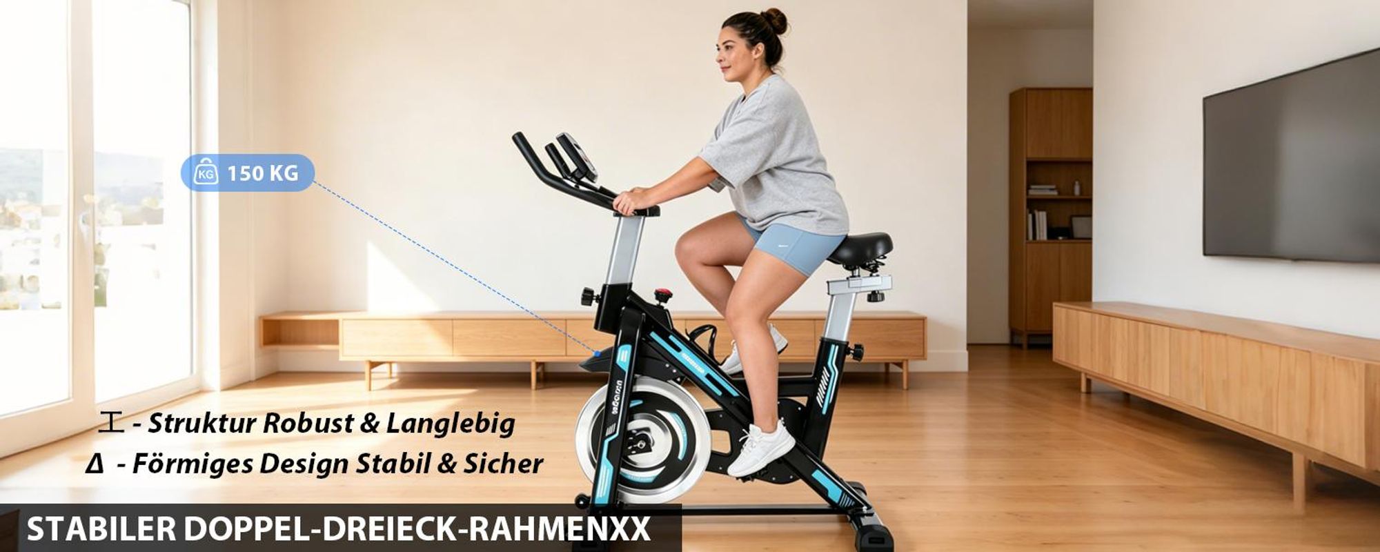 ZMH Heimtrainer Fahrrad Ergometer mit Magnetwiderstand Hometrainer mit LCD Display Tablet Halterung  Bike Indoor Fitnessbikes Fahrradtrainer