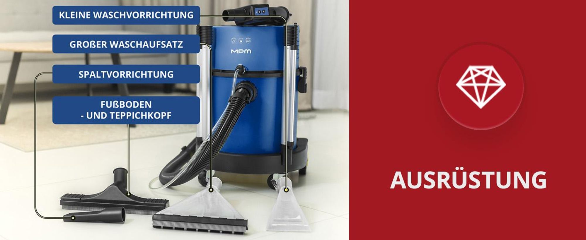 MPM MOD-48 Wasserstaubsauger Waschsauger