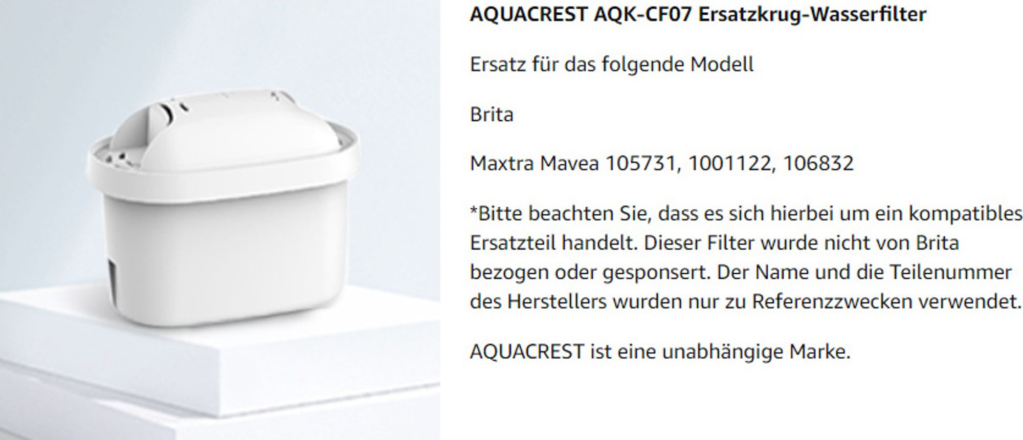 AQUA CREST SÜD, NSF e Wasserfilter, Ersatz für Brita® Maxtra Pro® All-in-1, Maxtra+® Plus Filterkartuschen(12)