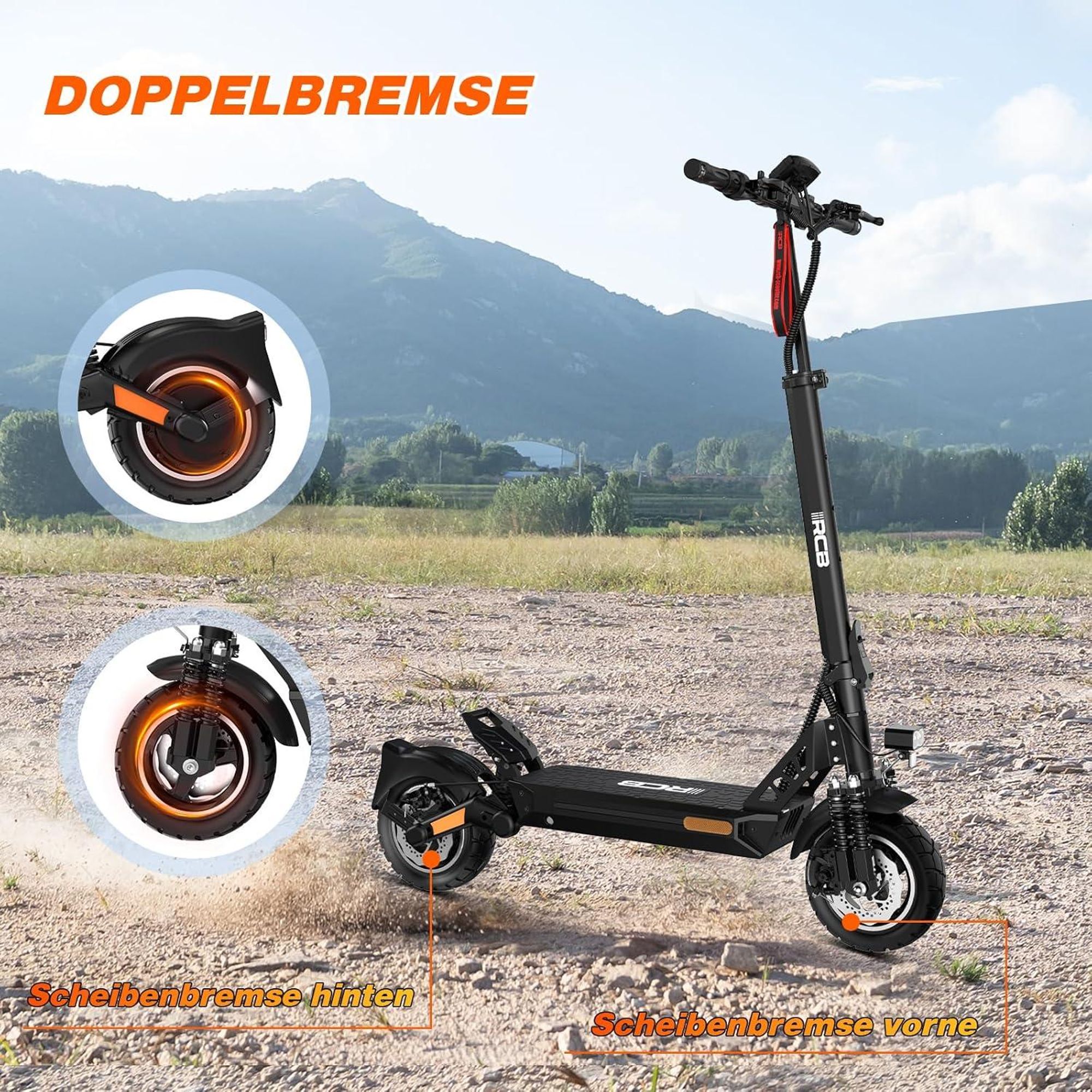 RCB E-Scooter Schwarz Detail