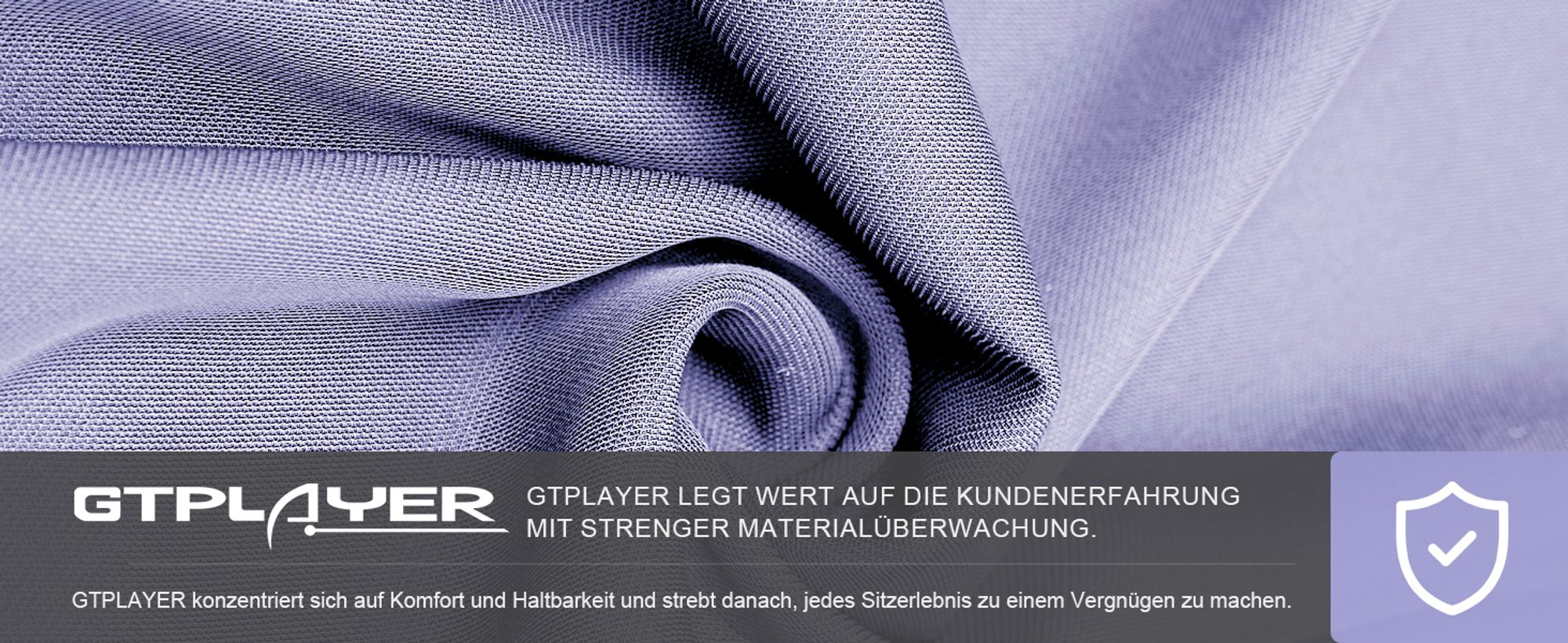GTPLAYER Gaming Stuhl Ergonomischer Gaming Sessel Schreibtischstuhl mit Stoffoberfläche Atmungsaktiver Bürostuhl Federsitzkissen mit Fußstütze lila