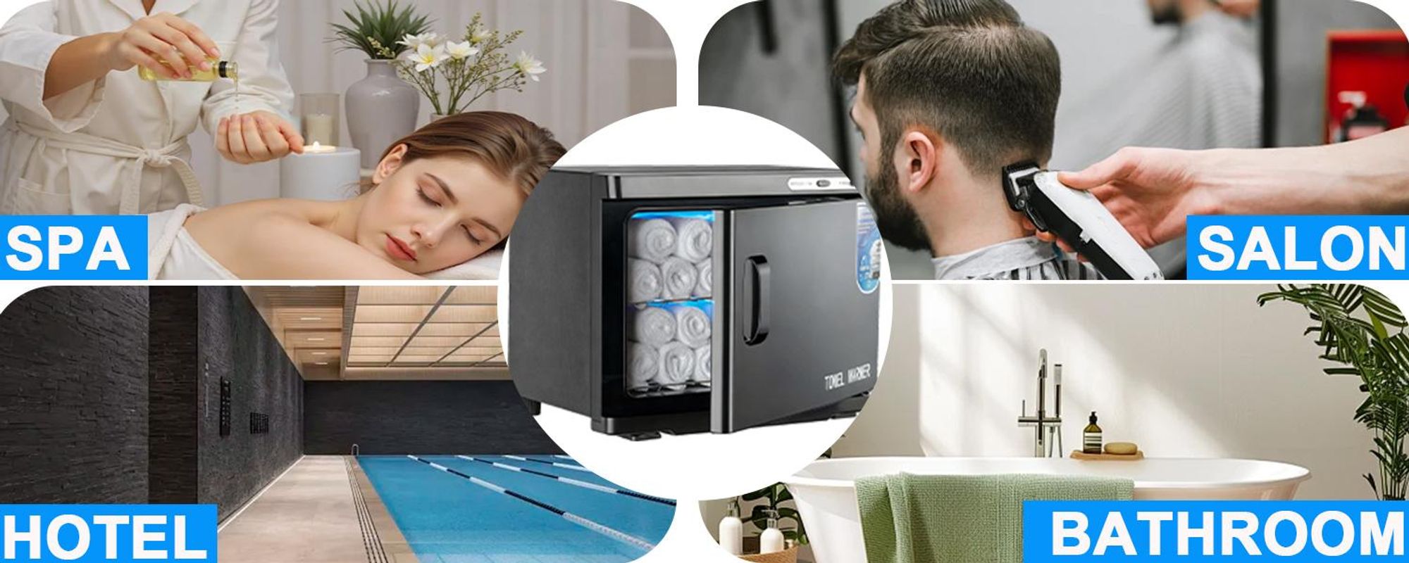 ZMH Handtuchwärmer Towel Warmer UV Handtuch Wärmegerät Handtuch Wärmer 360° Heizung Handtücher Handtuchtrockner Elektrisch für Spa Hotel Schwarz 23L