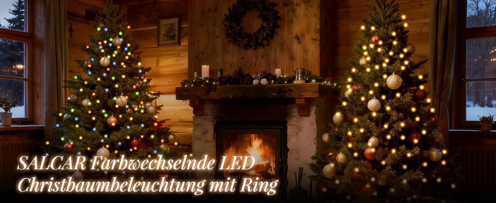 Weihnachtsbaum Lichterkette weihnachtsbaumbeleuchtung 2m 280 LED Warmweiß & Bunt 9 Modi mit 8 Girlanden für 150cm - 240cm Tannenbaum