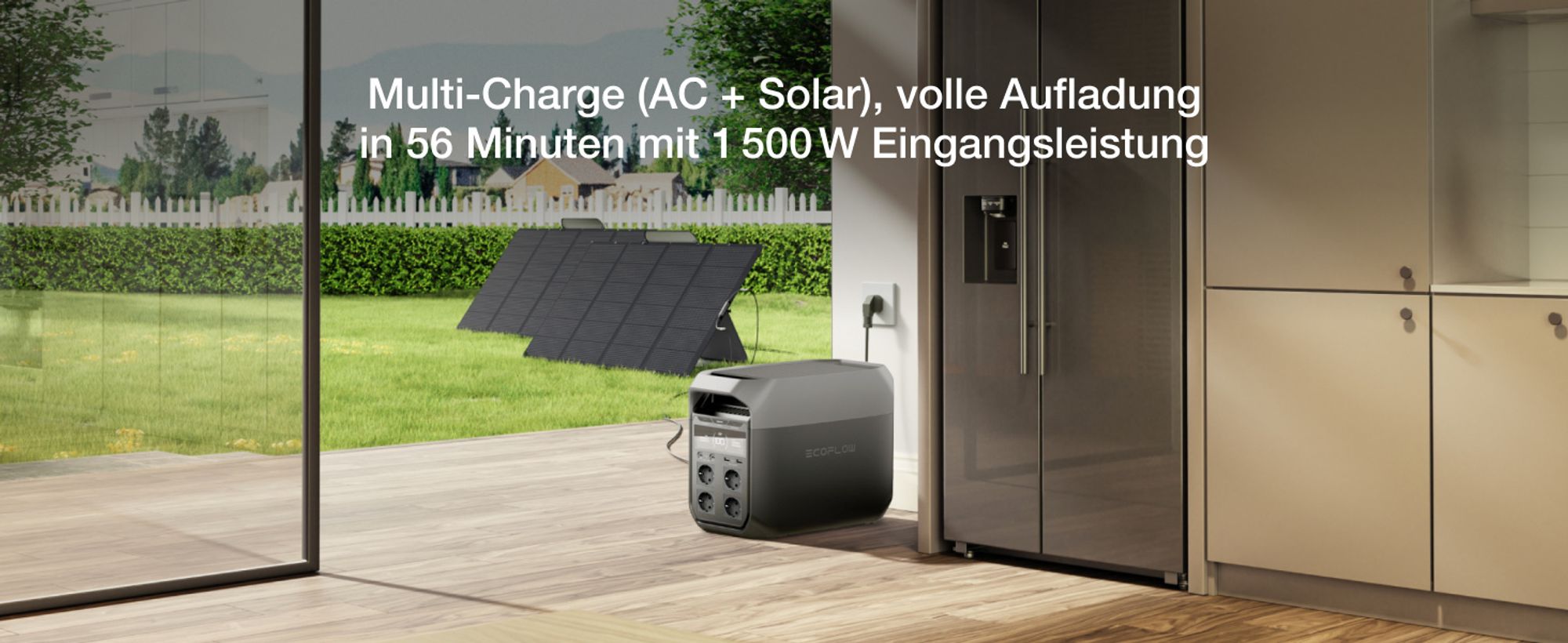 EF ECOFLOW DELTA 3 Tragbare Powerstation, 1 024 Wh Solargenerator, LiFePO4-Batterie, Schnellladung von 0-70% in 30 Min., erweiterbar auf 5 kWh
