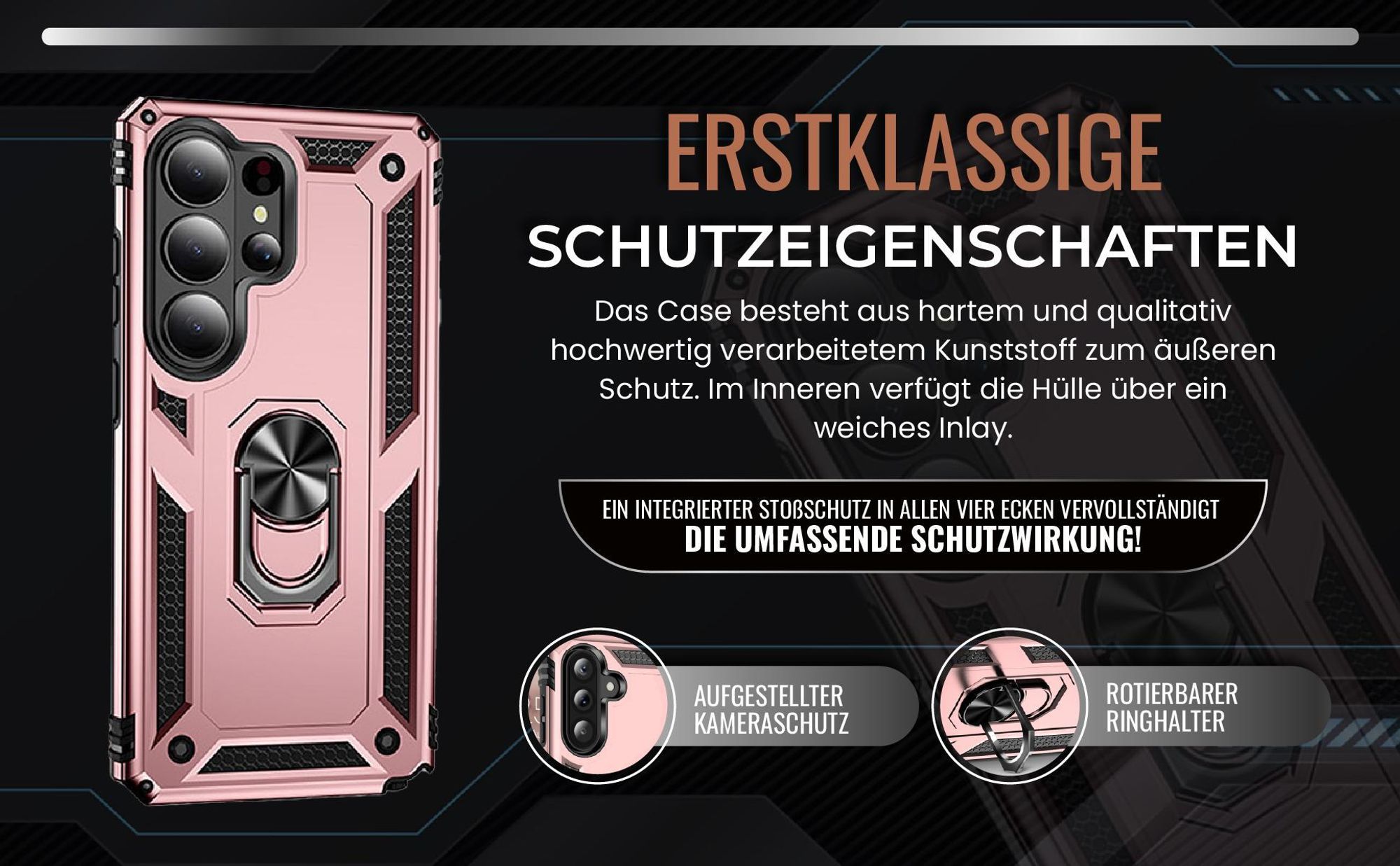 Handycase in Rosegold für Samsung Galaxy S26 Ultra mit Kameraschutz