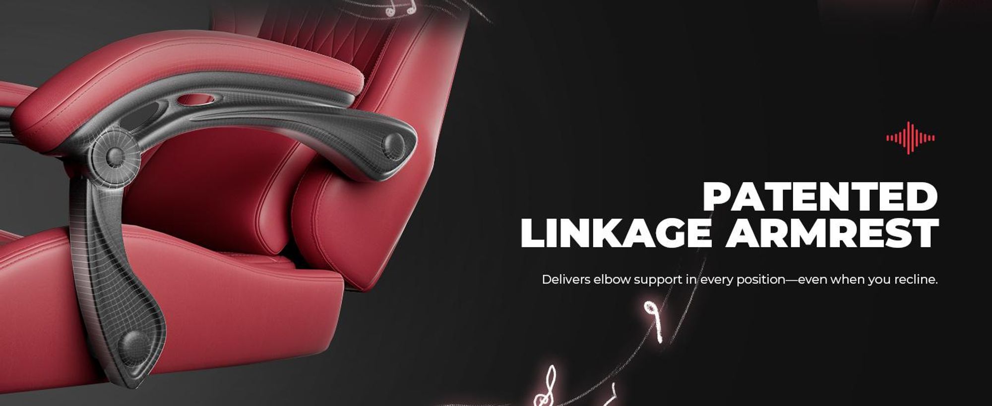GTPLAYER Sedia da gioco ACE PRO, sedia da ufficio ergonomica con braccioli inclinabili e poggiapiedi, altoparlante Hi-Fi, atmosfera sonora impressionante, rosso
