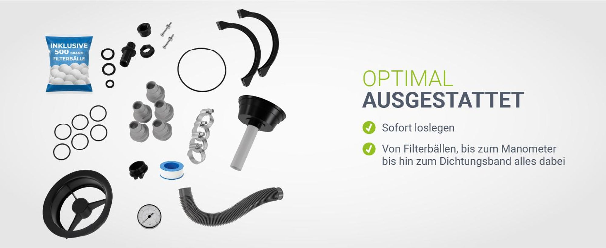 Juskys® Sandfilteranlage 250W - leistungsstarke Poolfilteranlage mit Zubehör