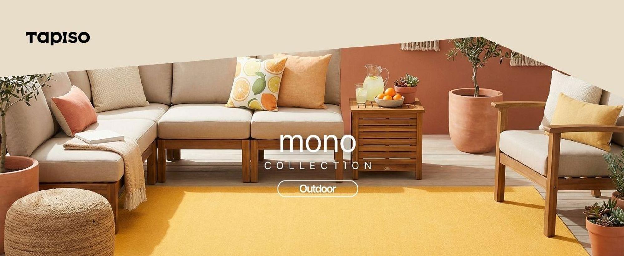 Tapiso Outdoor Quadrat Teppich MONO Modern Einfarbig Indoor/Outdoor  250 x 250 cm