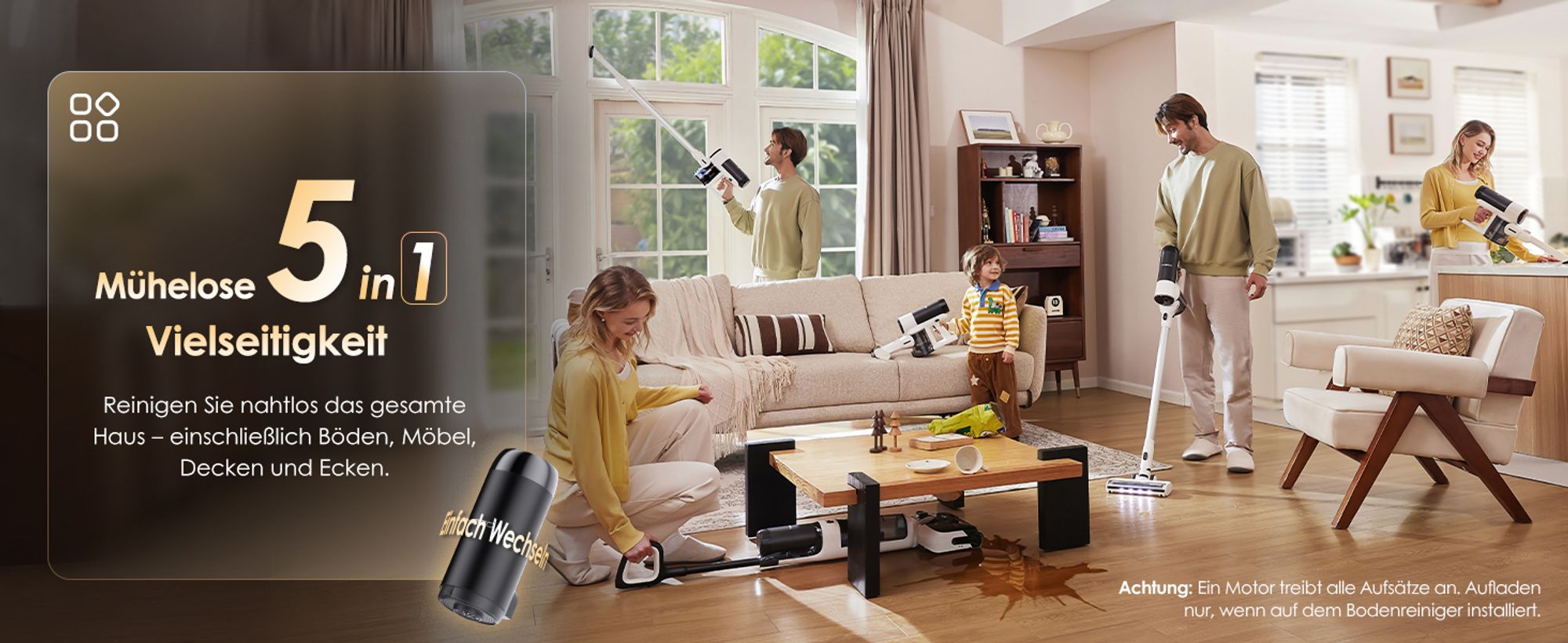 Tineco Floor ONE Switch S6 Stretch Nass Trockensauger 180° Lay-Flat 85°C Flashdry 5-in-1 Selbstreinigung Handstaubsauger, Anti-Tangle, Kantenreinigen