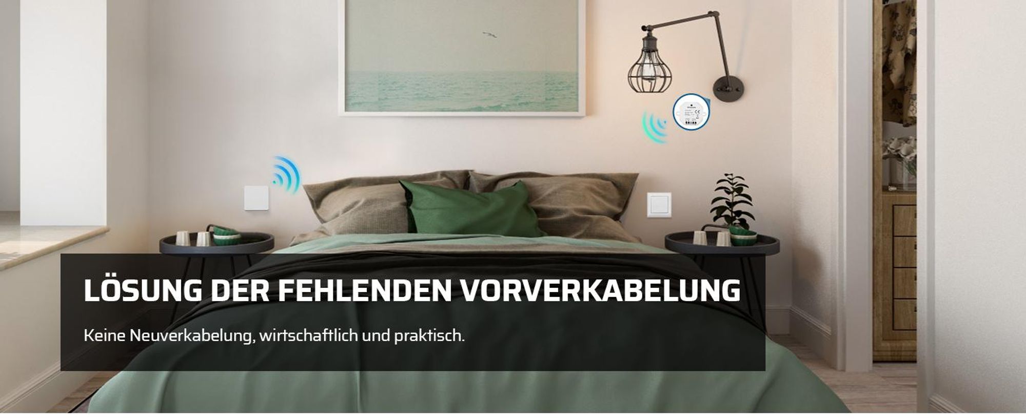 DEWENWILS Funkschalter 230V, Wandschalter, Lichtschalter Wandsender Licht, 2300W