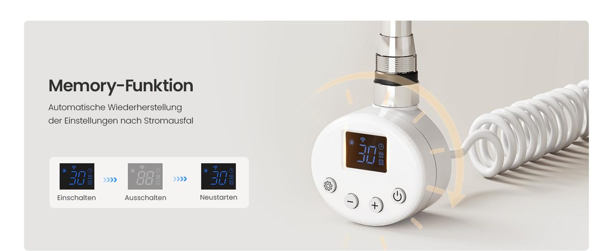 Heilmetz WLAN Elektrischer Handtuchheizkörper 90x50cm Weiß, 400W Badheizkörper Flachrohr, Smart Heizkörper Handtuchtrockner mit App & Timer