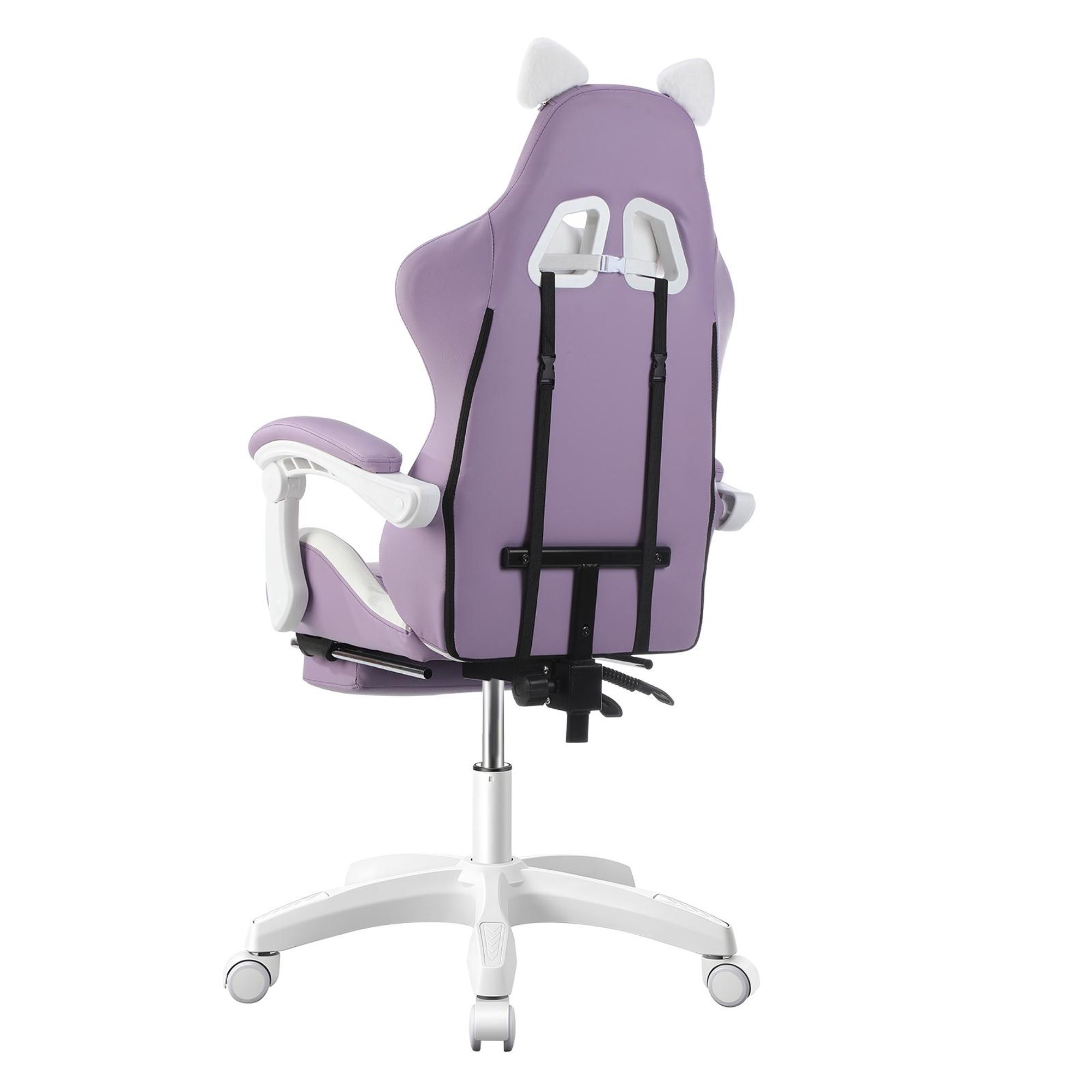 Gaming Stuhl mit Lendenwirbelstütze und Fußstütze 150kg, Bürostuhl Ergonomisch Schreibtischstuhl Racing Stuhl Computerstuhl Höhenverstellbar