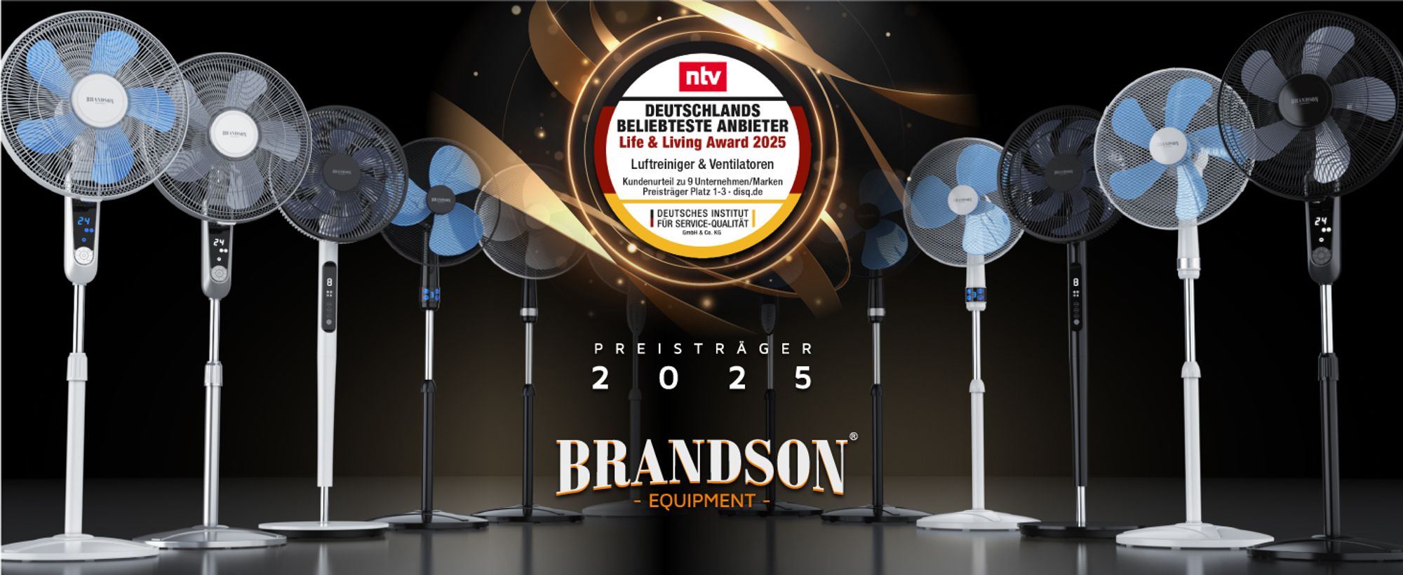 Produktlinie der Brandson Standventilatoren mit Award-Auszeichnung und modernen Designs