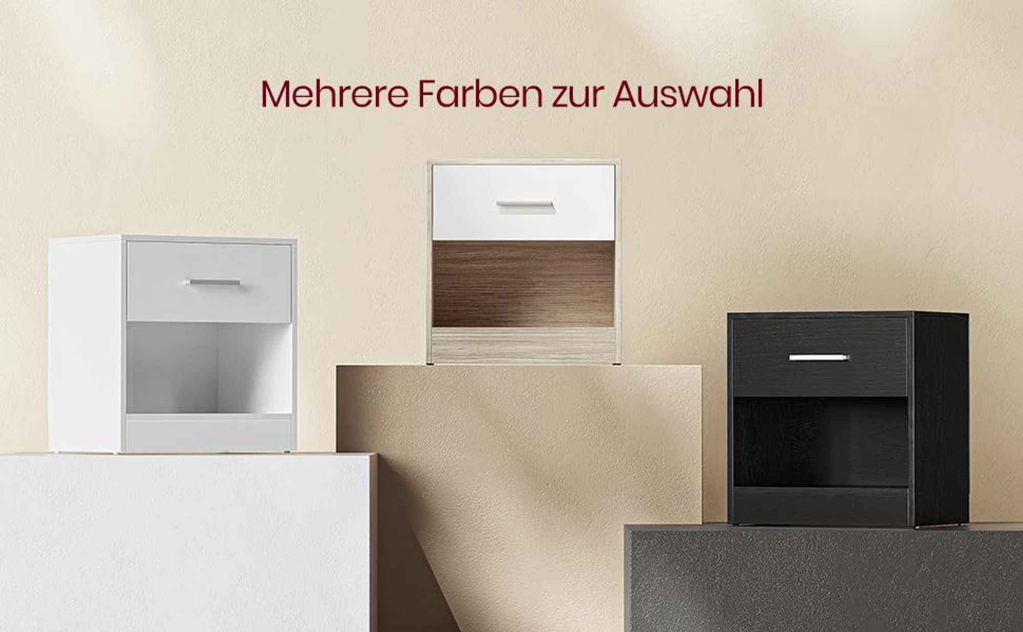 VASAGLE Nachttisch, Beistelltisch, mit Schublade, Griff, offenes Fach