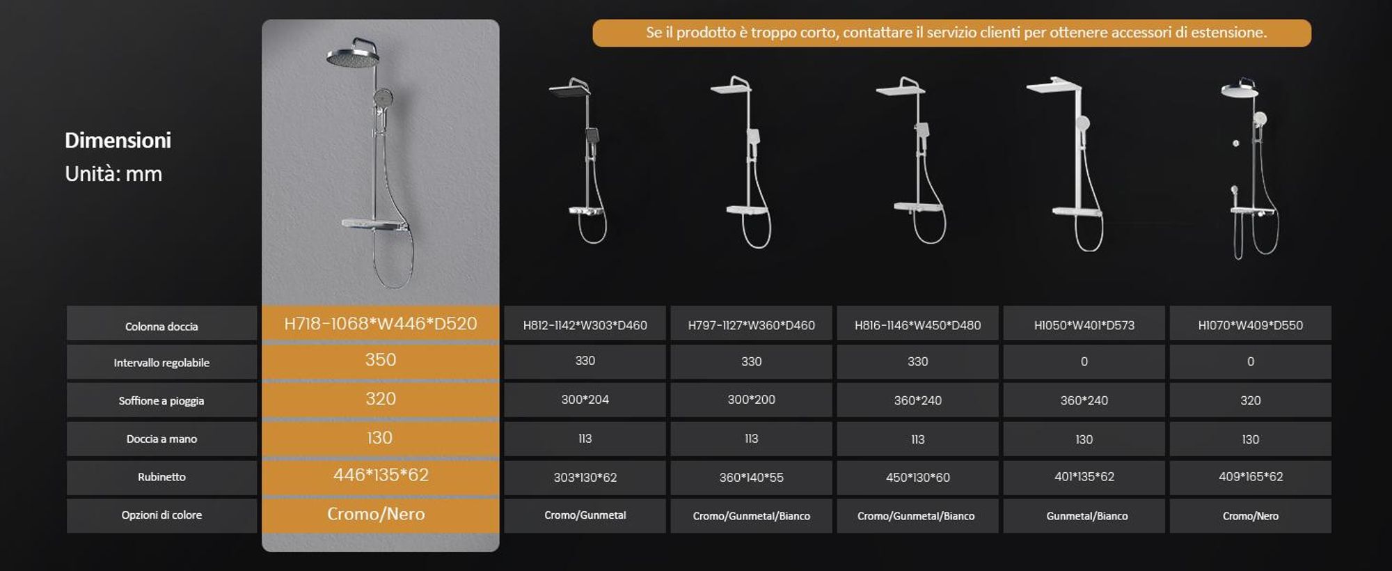 EMKE Système de douche avec thermostat - Ensemble de robinetterie de douche en acier inoxydable, douchette à main 3 jets, douche de pluie ronde, robinetterie de salle de bains & douche, chrome F22