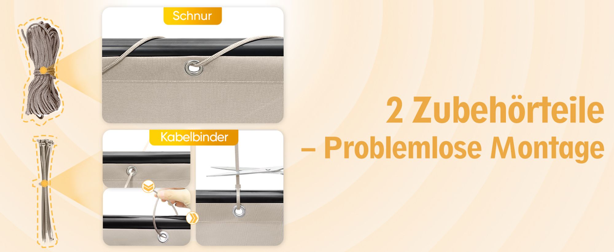 Sunula Balkon Sichtschutz PES Balkonverkleidung Blickdicht, Taupe, 90x500 cm