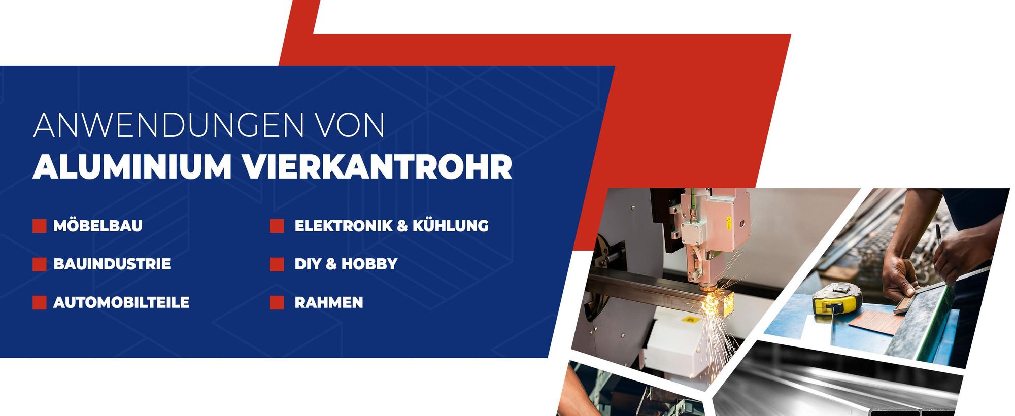 GalIndustrial, Aluminium, Aluminiumprofil, Alu Rohr, Alu Vierkantrohr, Rechteckrohr