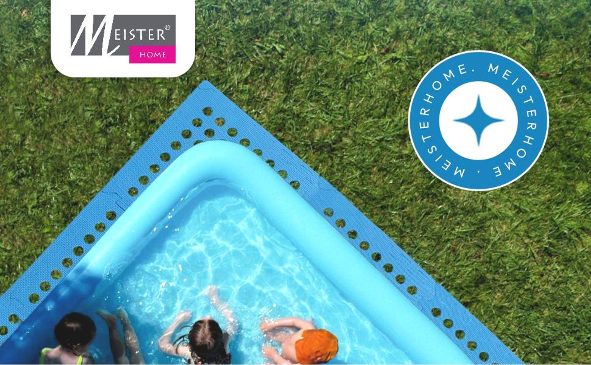 Meisterhome 72 Stück Bodenschutzmatte Pool Unterlegmatte Poolmatte Bodenschutz Matte für den Pool - 40 x 40 x 1 cm - Whirlpool Plantschbecken – Blau