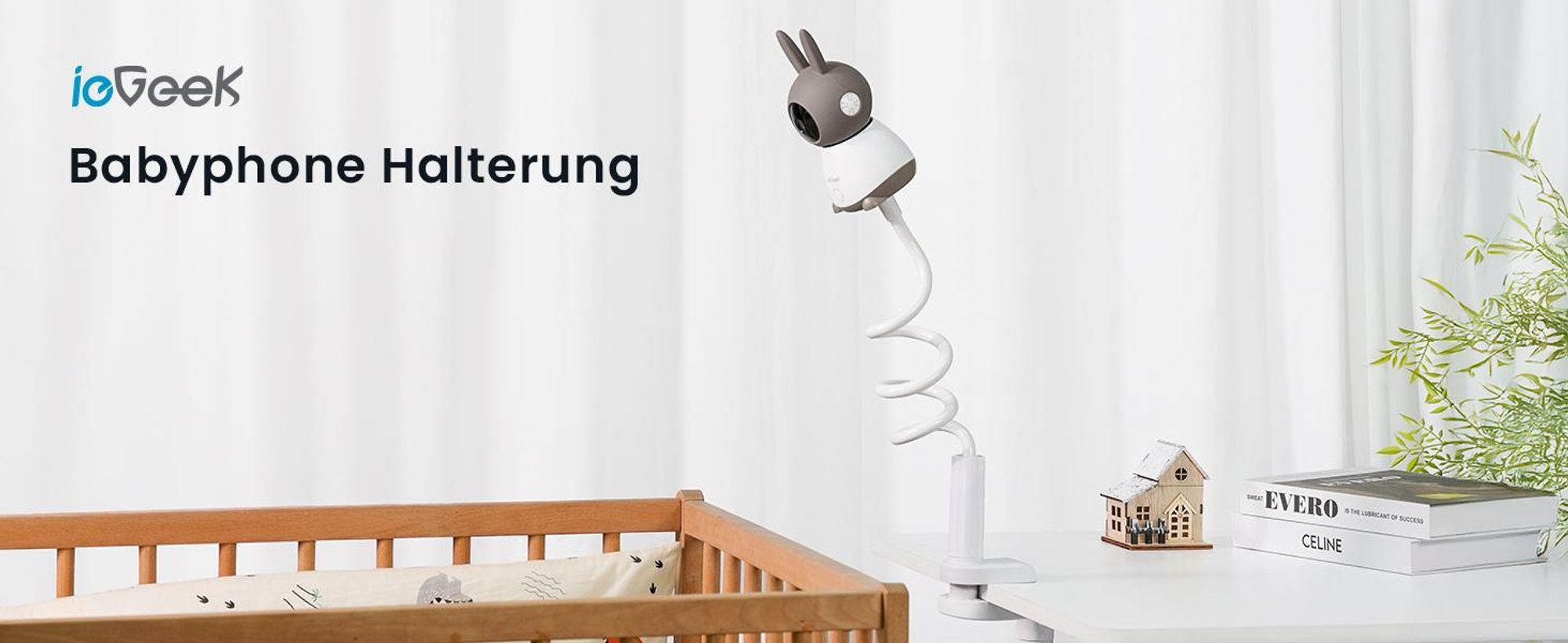 BOIFUN Babyphone mit 2 Kamera, WLAN 2K Video Babyfon, Smartphone-App-Steuerung, PTZ, Bewegungsverfolgung, IR Nachtsicht, mit Babyphone Halterung