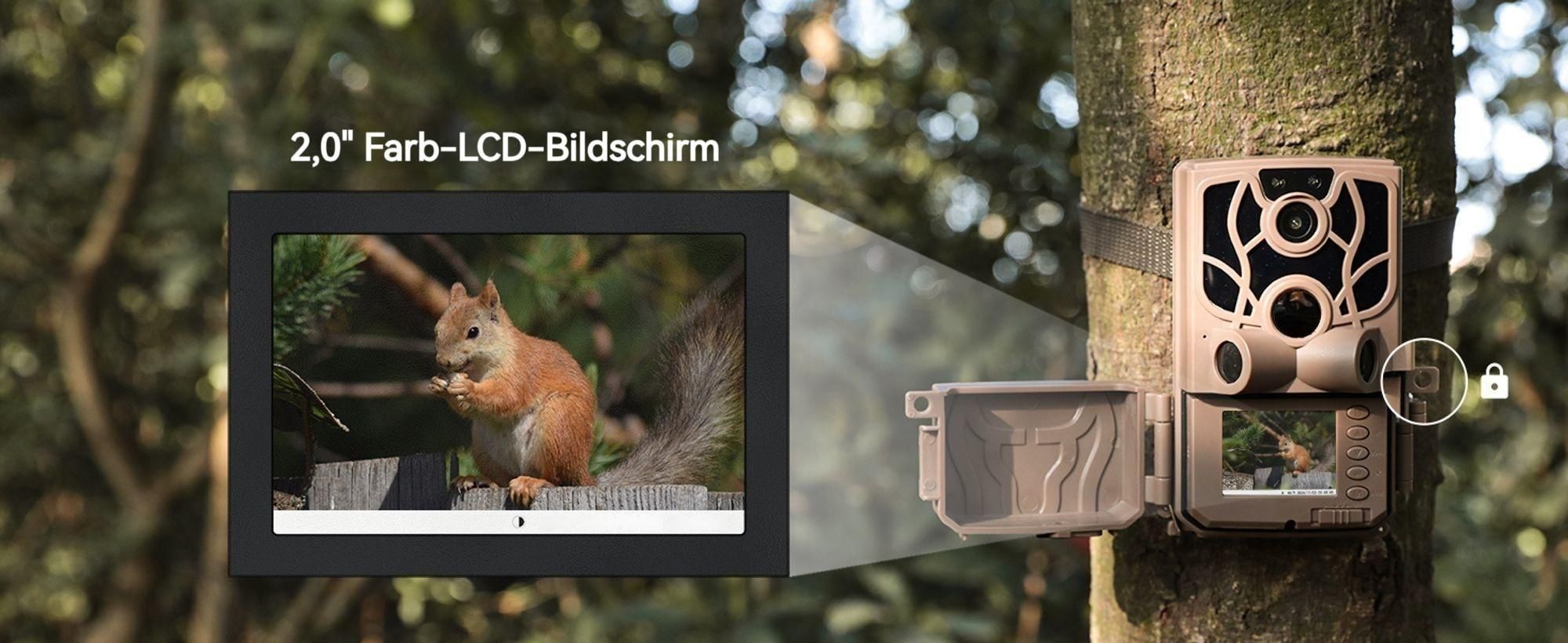 Wildkamera WLAN mit App 4K 48MP Nachtsicht Bewegungsmelder Wildtierkamera, IP66