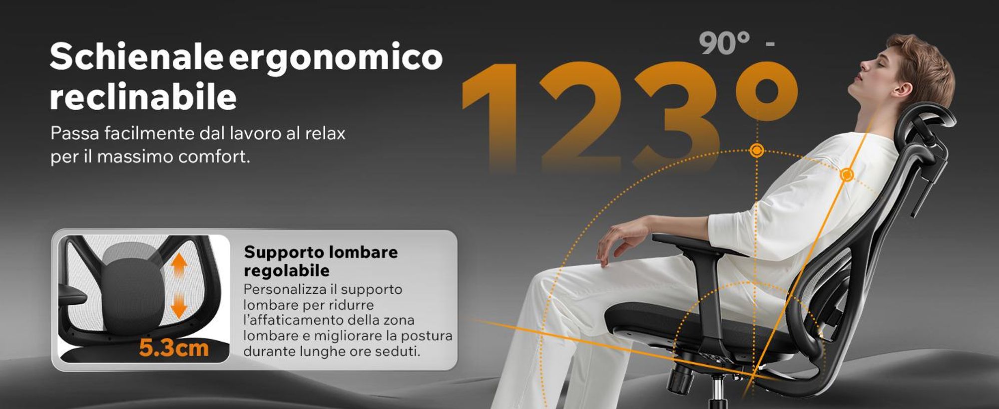 SENSE7 Moyo Sedia da ufficio ergonomica Sedia da scrivania Nera Braccioli 3D Schienale in rete Supporto lombare Poltrona direzionale Sedia per home office e PC 150 kg