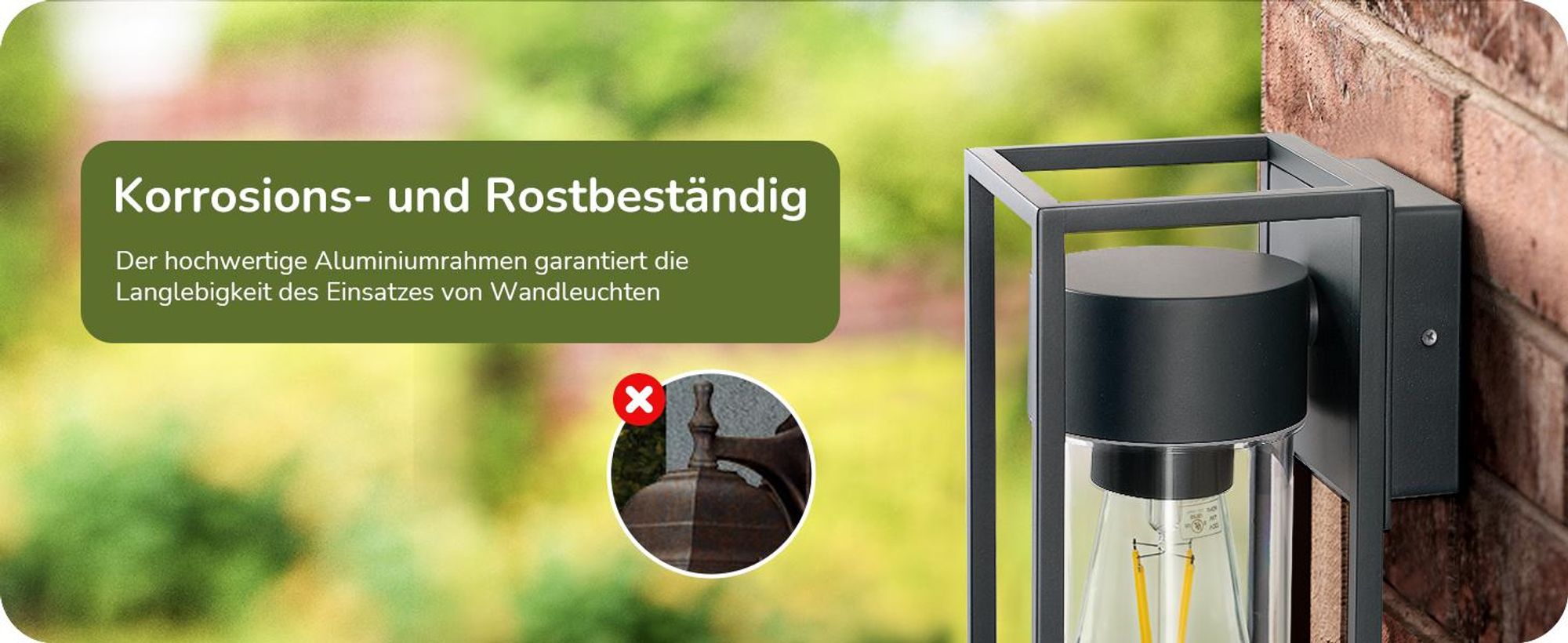EDISHINE Wandleuchte Innen & Aussen, Modern Wandlampe IP44, Wandbeleuchtung für Hauswand, Terrassenbeleuchtung, Balkon, Anthrazite