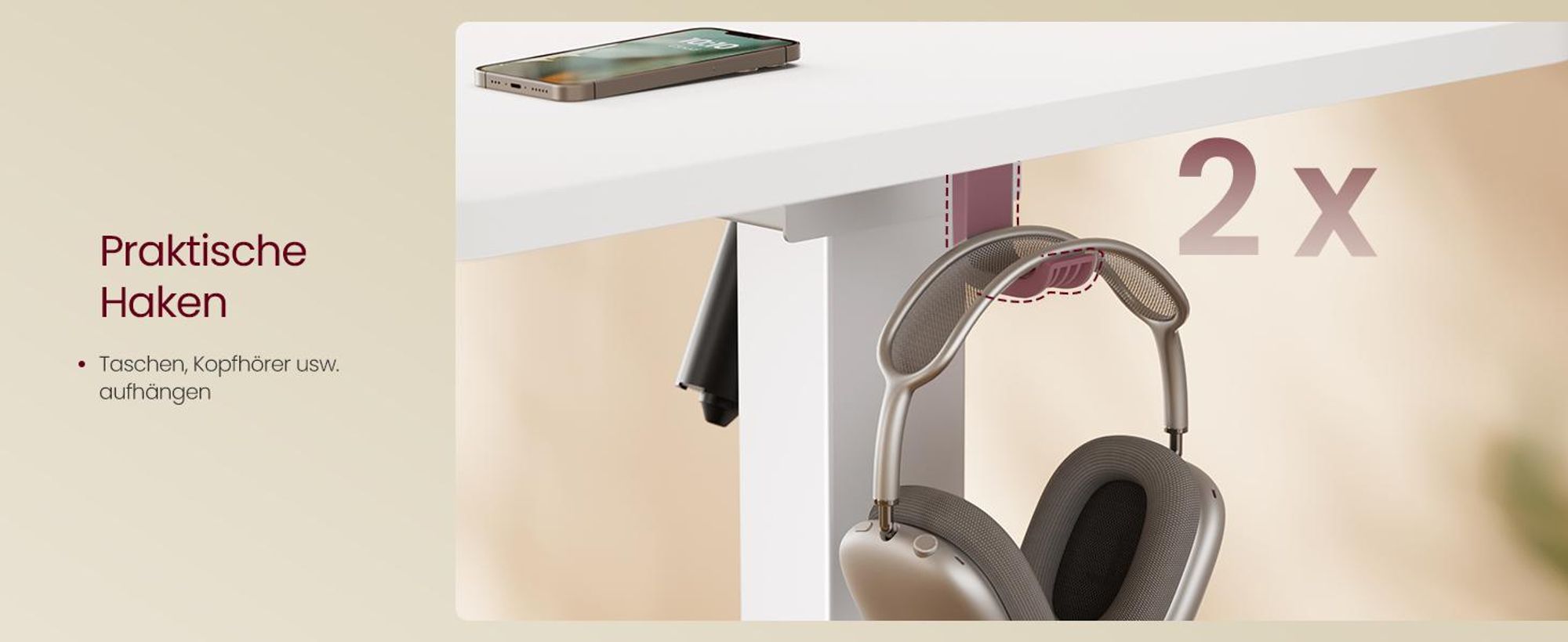 VASAGLE Elektrisch verstellbarer Stehtisch, Memory-Funktion mit 4 Höhen, Schreibtisch für Home Office, 100 x 60 cm, weiß