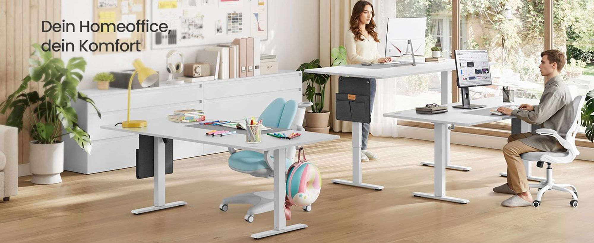 SONGMICS Höhenverstellbarer Schreibtisch elektrisch 120cm, stufenlos verstellbar, USB-A-Anschluss, Memory-Funktion mit 4 Höhen
