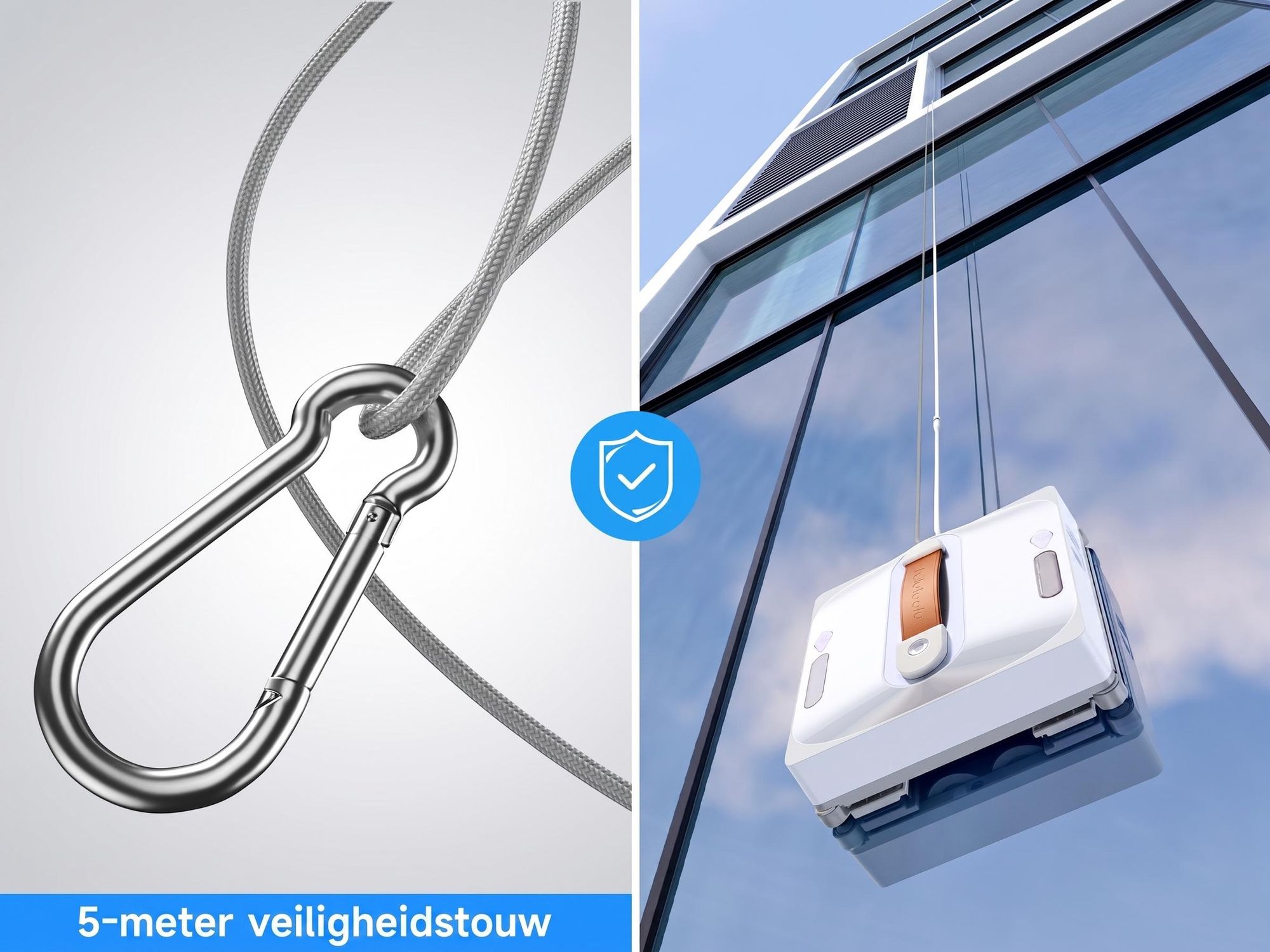 Lubluelu CHYW201 Slimme Ramenwasrobot, 9000 Pa, Automatische Routeplanning, Randreiniging, Wasbare Microvezeldoeken, Dubbele Sproeiers