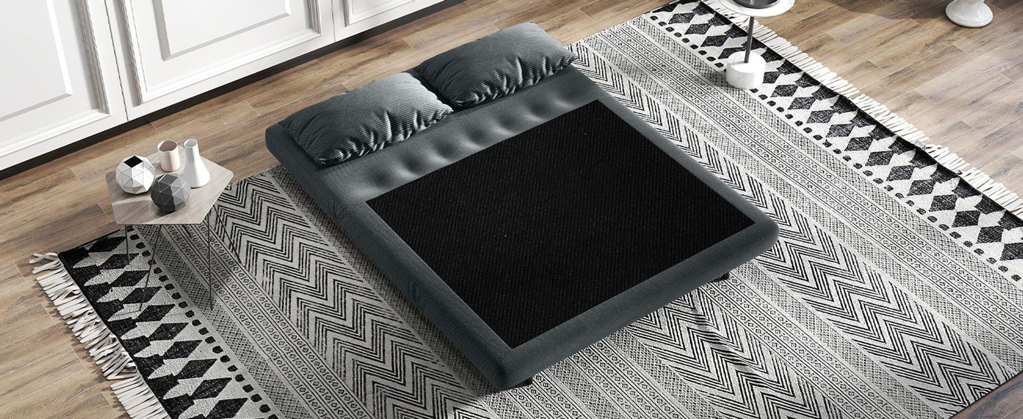 HOMCOM Schlafsofa, Klappsofa mit Bettfunktion, Rückenkissen Kordoptik Dunkelgrau